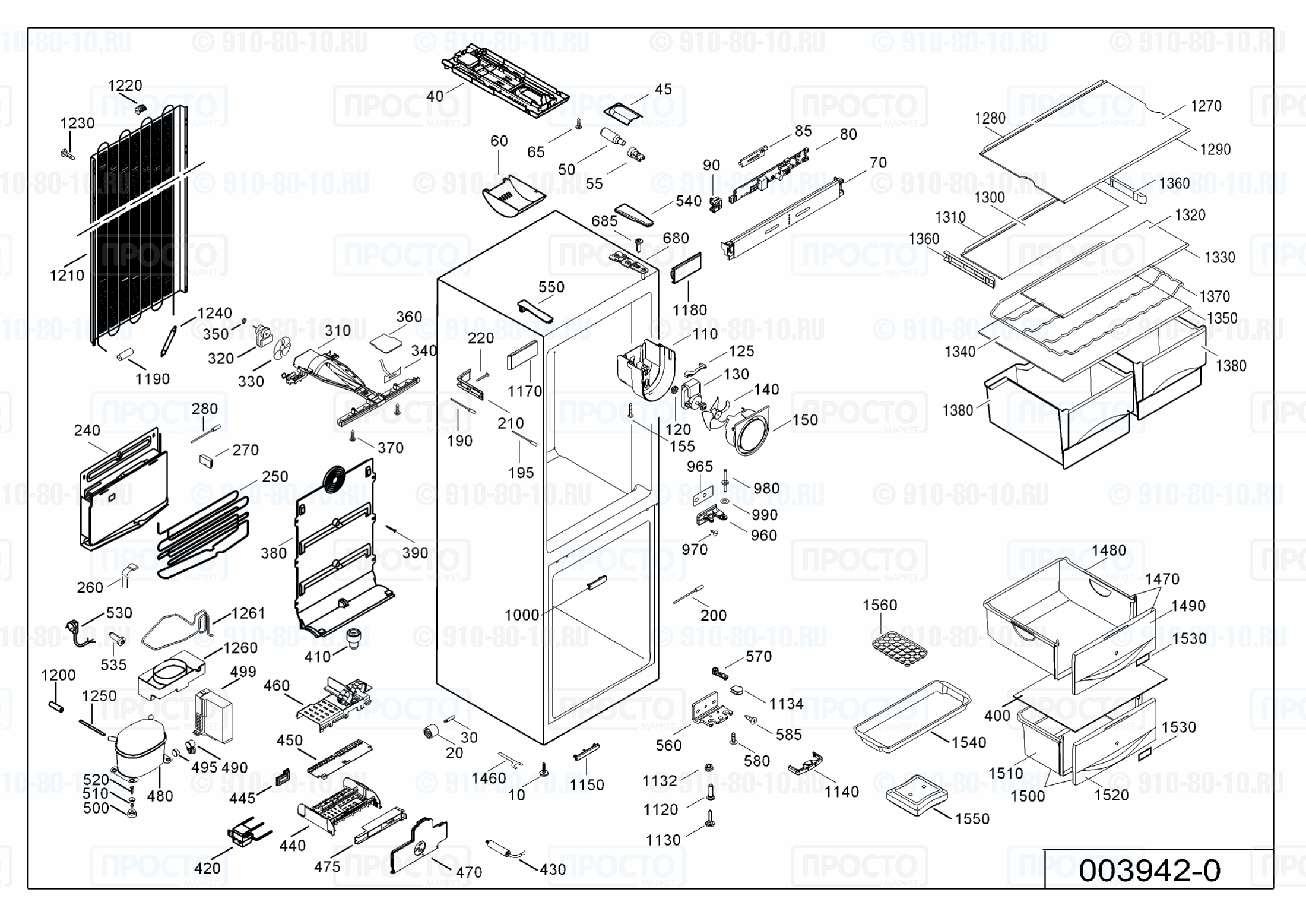 Взрыв-схема холодильника Liebherr CN 4013-20Z