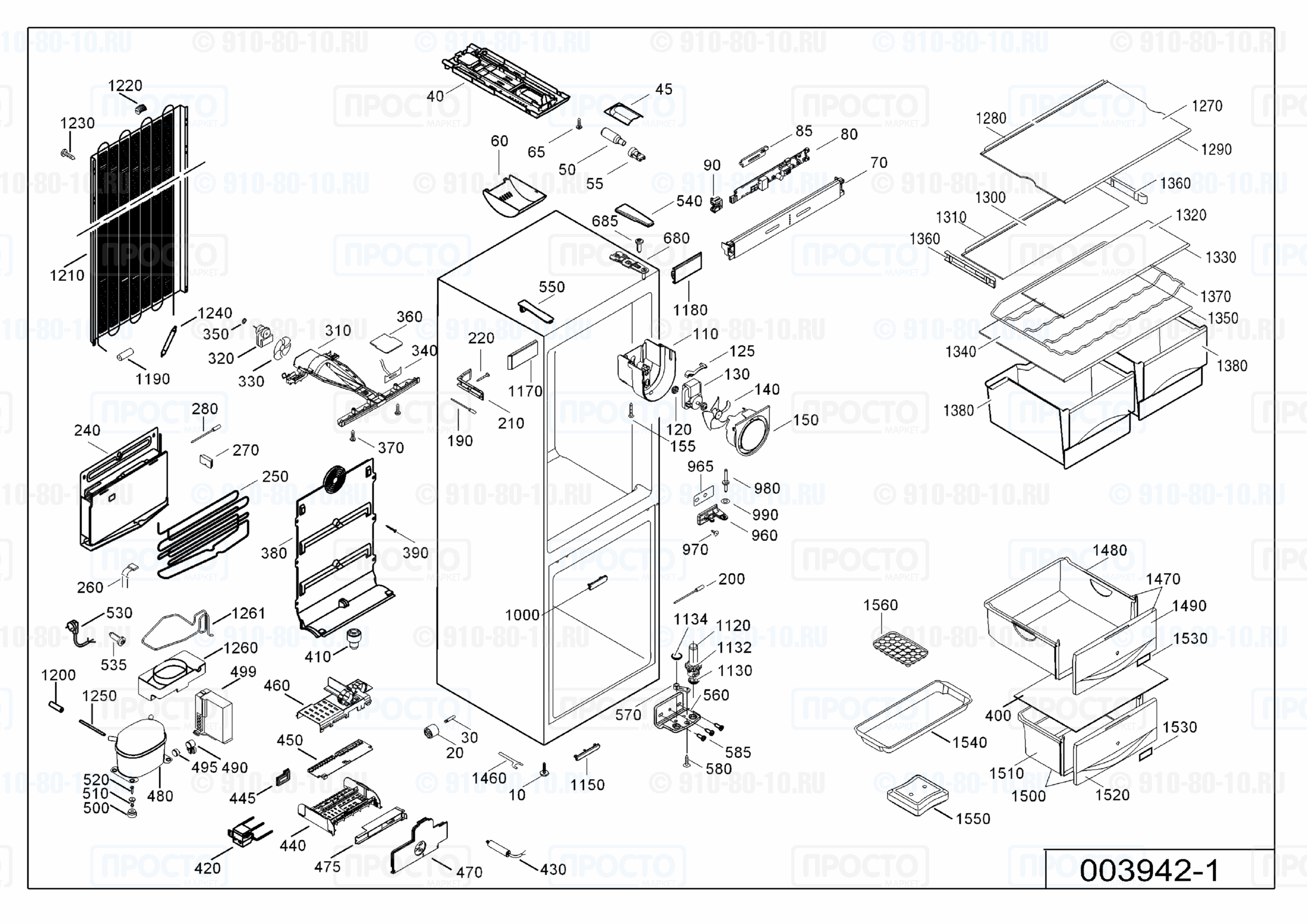 Взрыв-схема запчастей холодильника Liebherr CN 4033-20J