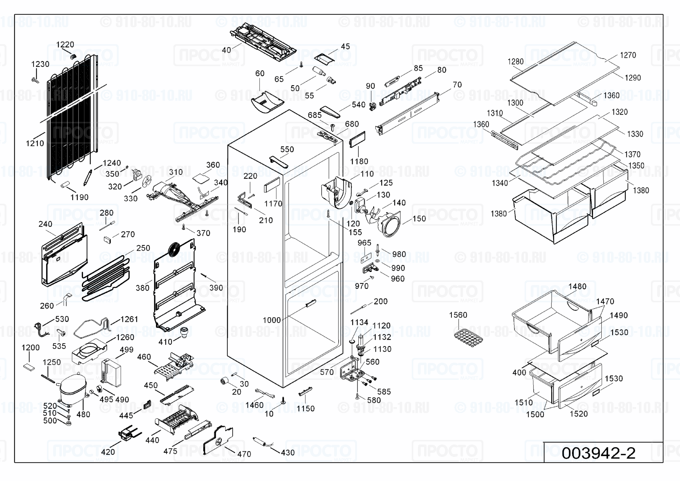 Взрыв-схема запчастей холодильника Liebherr CN 4033-20K