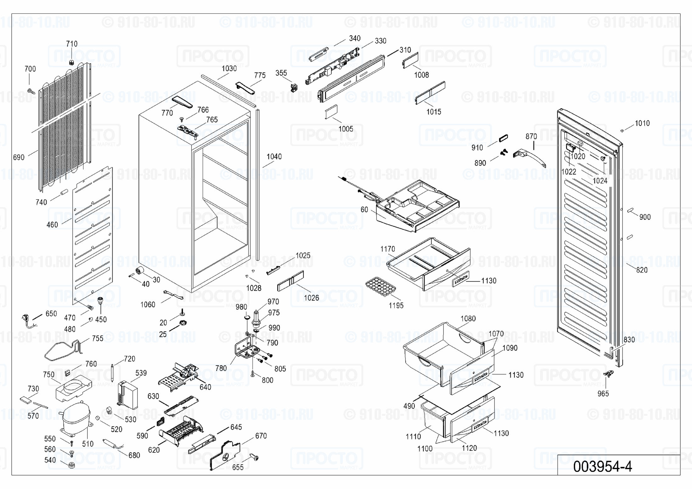 Взрыв-схема запчастей холодильника Liebherr SGNesf 3063-23A