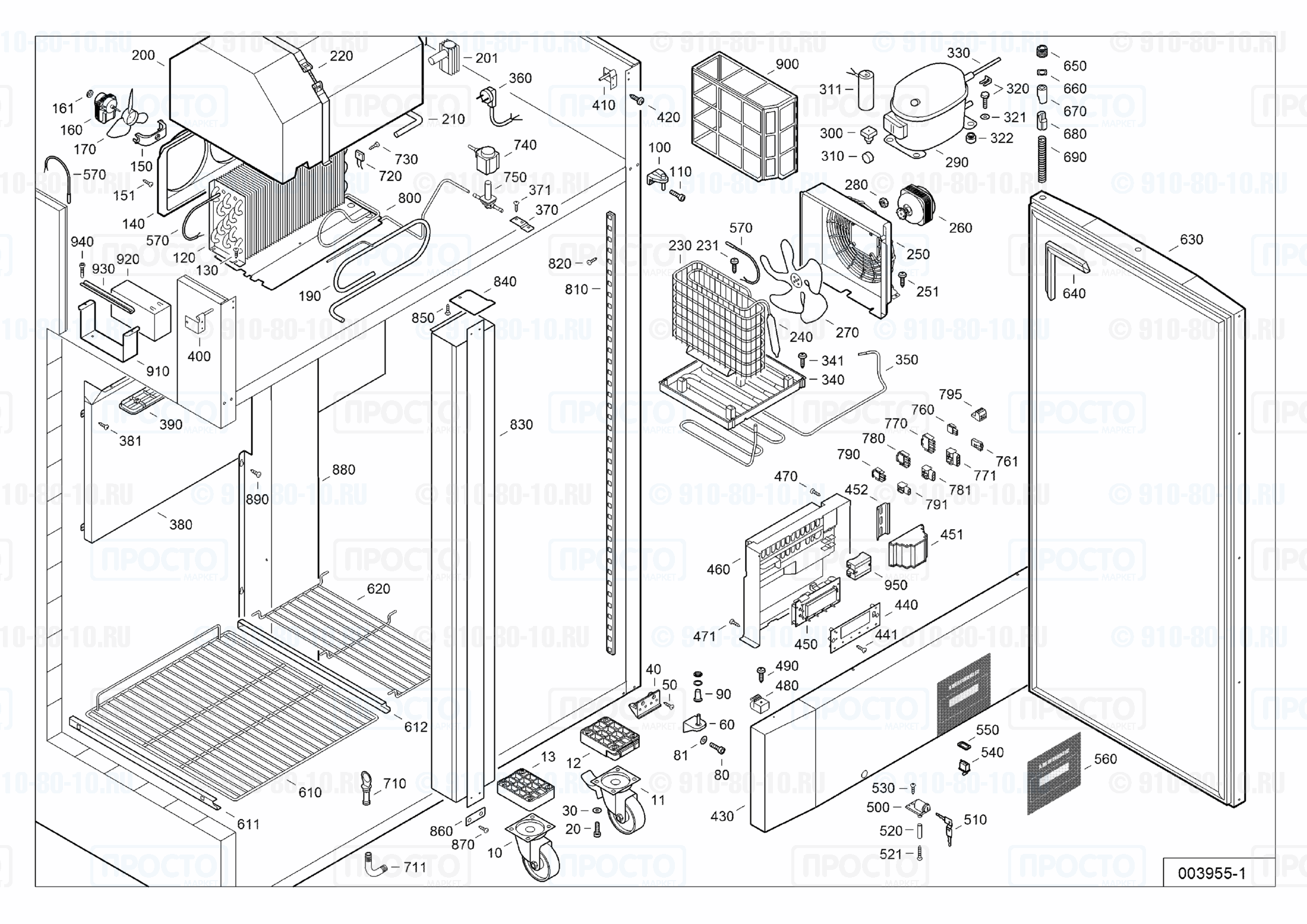 Взрыв-схема запчастей холодильника Liebherr LGPv 1420-41A
