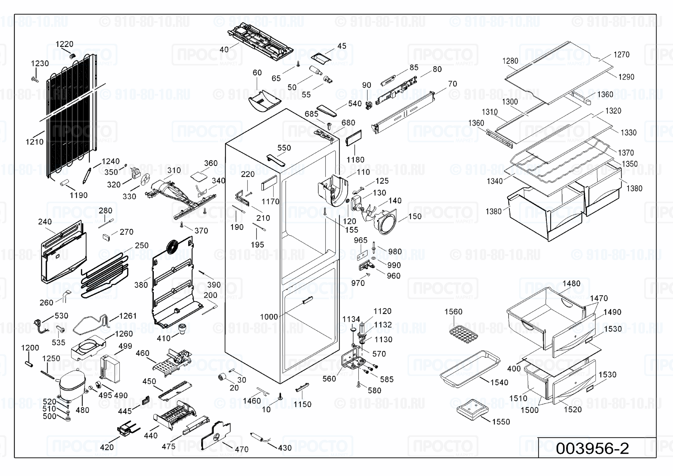 Взрыв-схема запчастей холодильника Liebherr CN 3513-20F