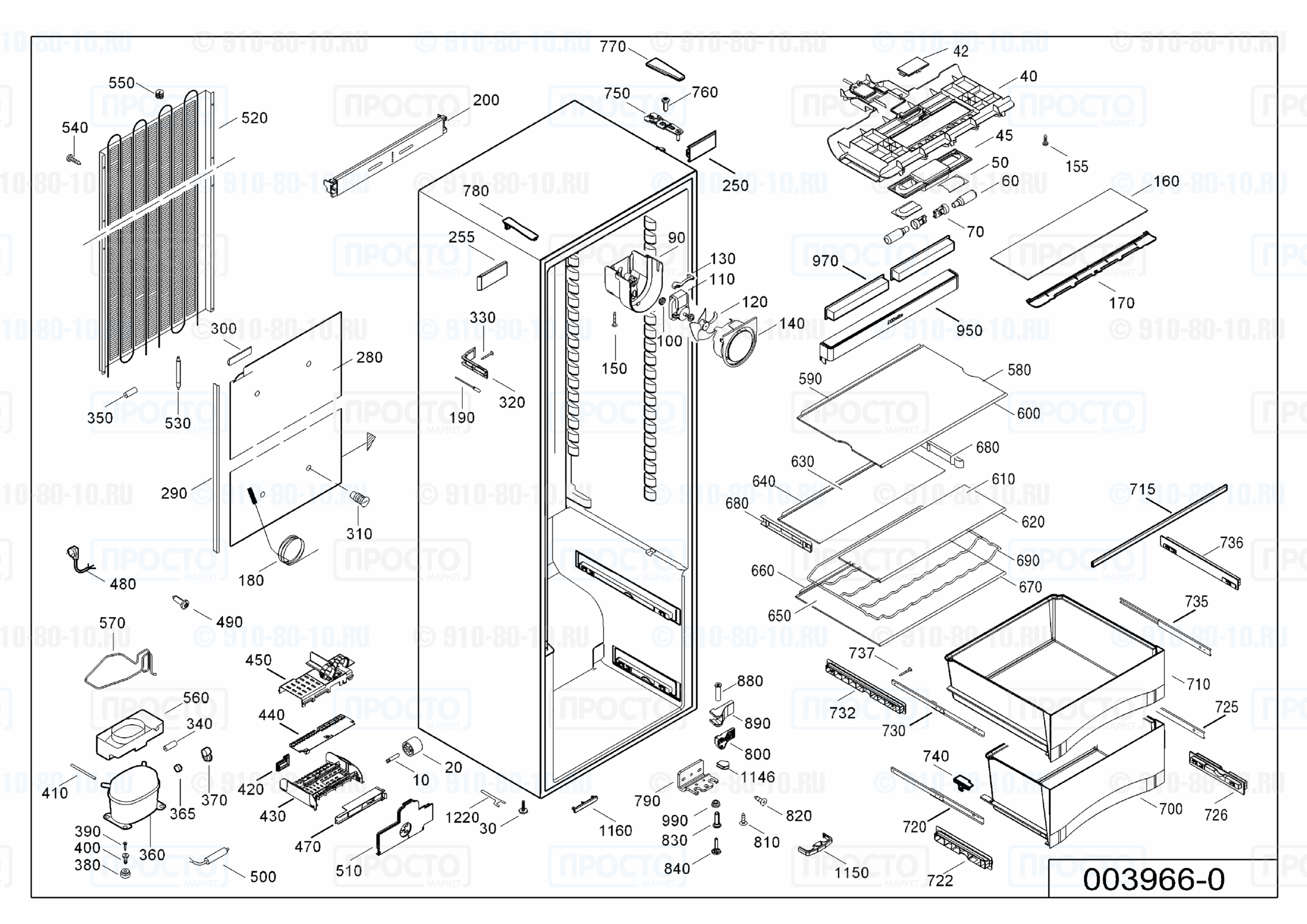 Взрыв-схема холодильника Liebherr SK 4270-20Z