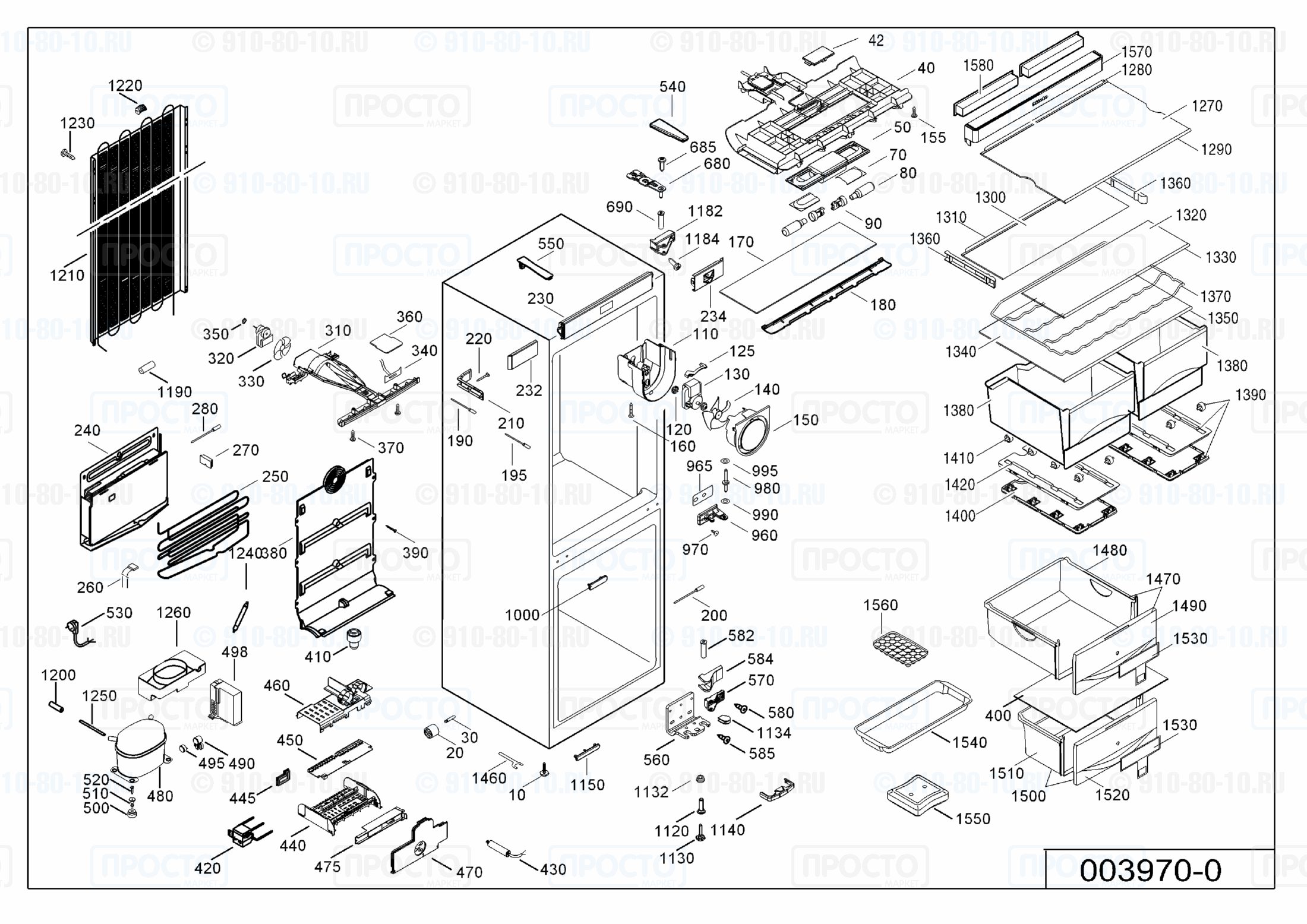 Взрыв-схема запчастей холодильника Liebherr CNP 4056-20Z