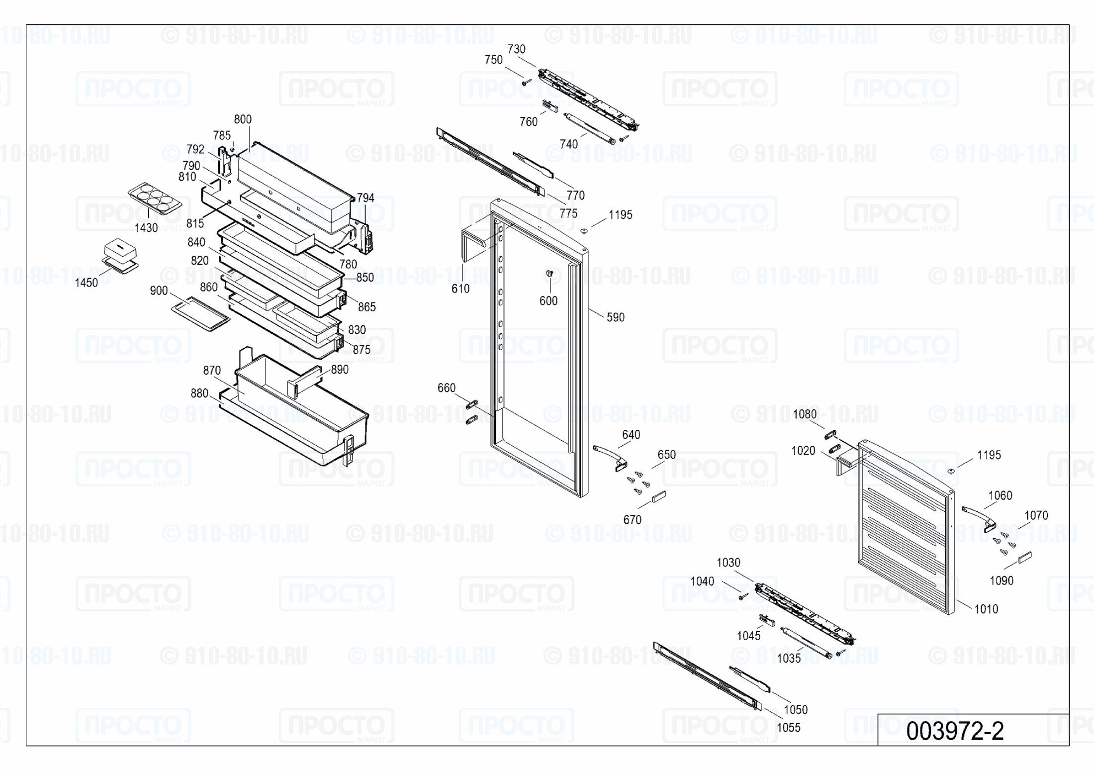 Взрыв-схема холодильника Liebherr CNP 4056-20J