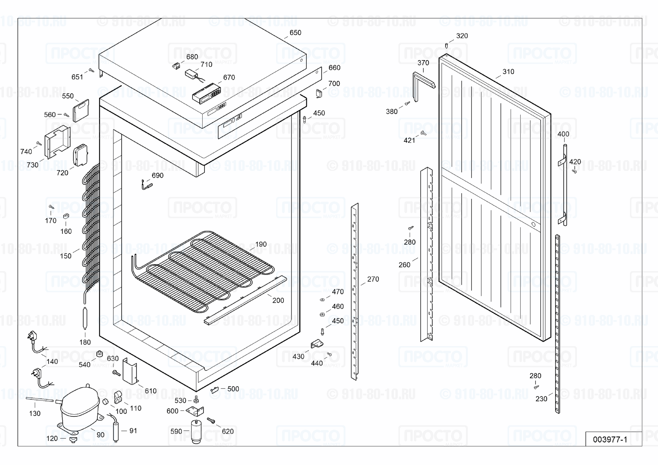 Взрыв-схема запчастей холодильника Liebherr TGS 4000-13
