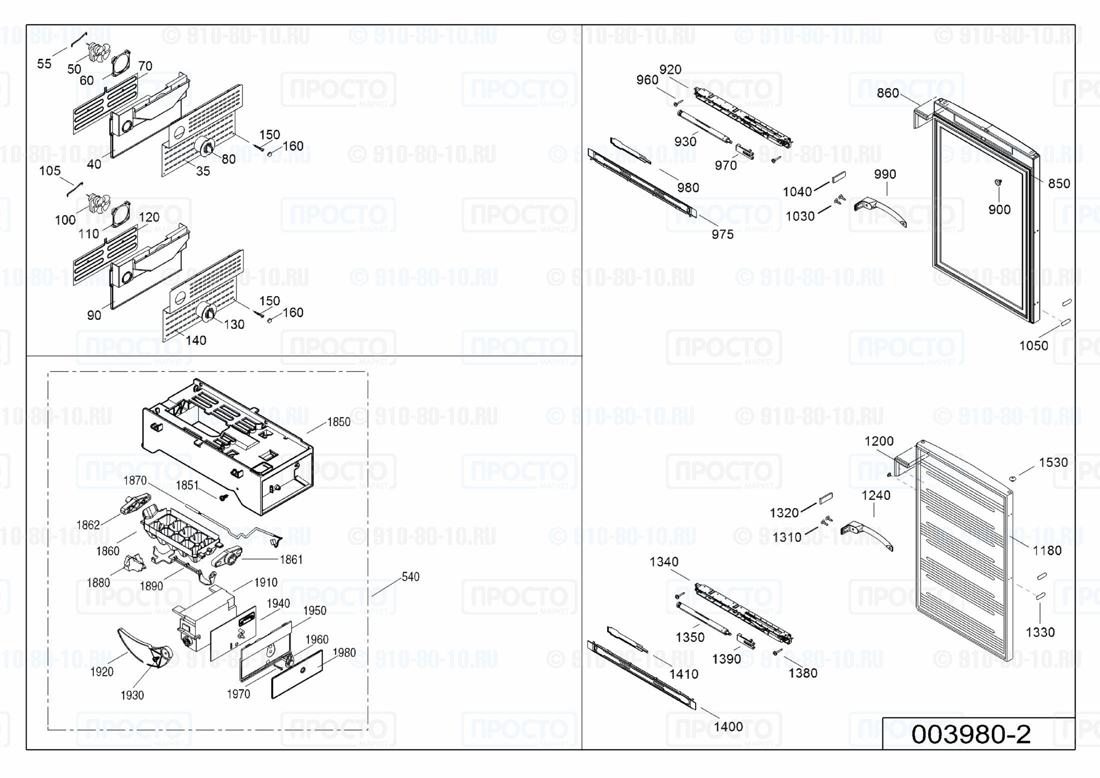 Взрыв-схема холодильника Liebherr SWTNes 3010-23B