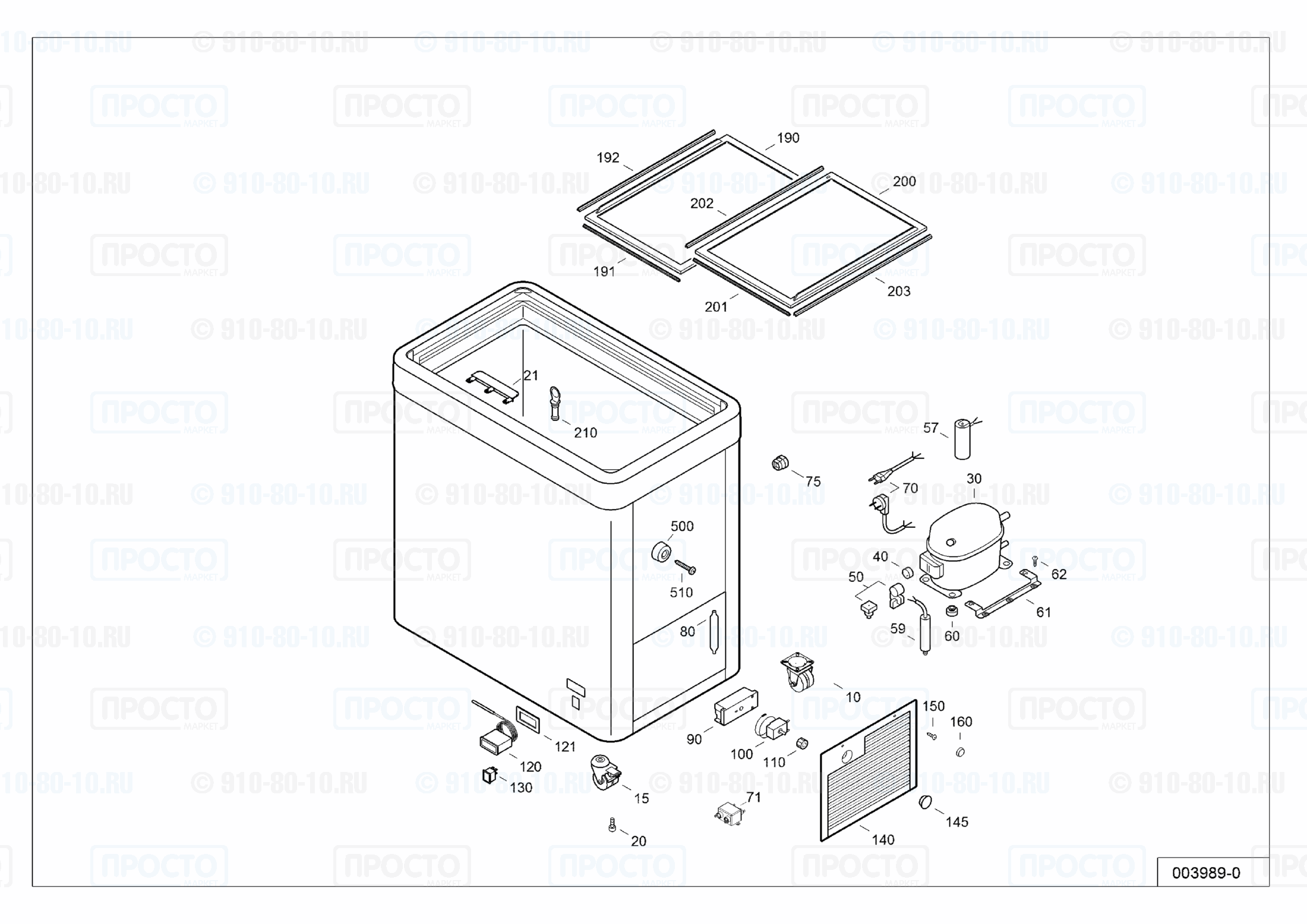 Взрыв-схема запчастей холодильника Liebherr EFE 1102-10C