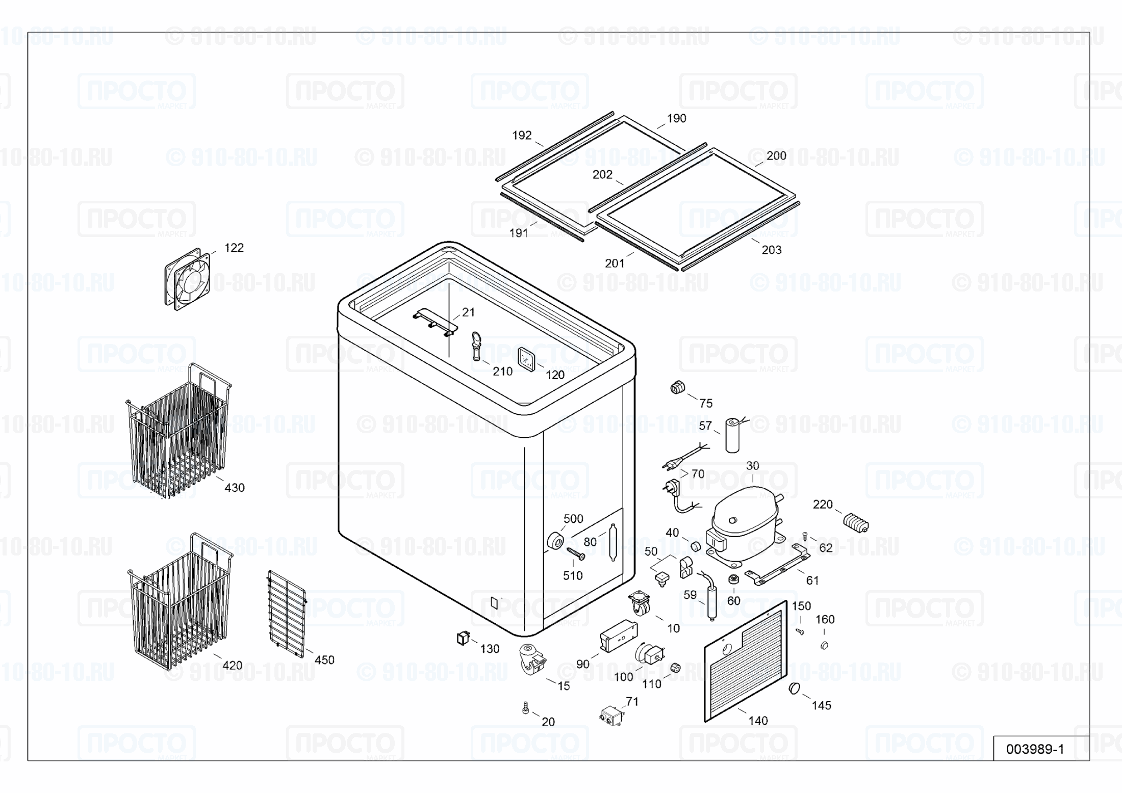 Взрыв-схема запчастей холодильника Liebherr EFE 1102-10X