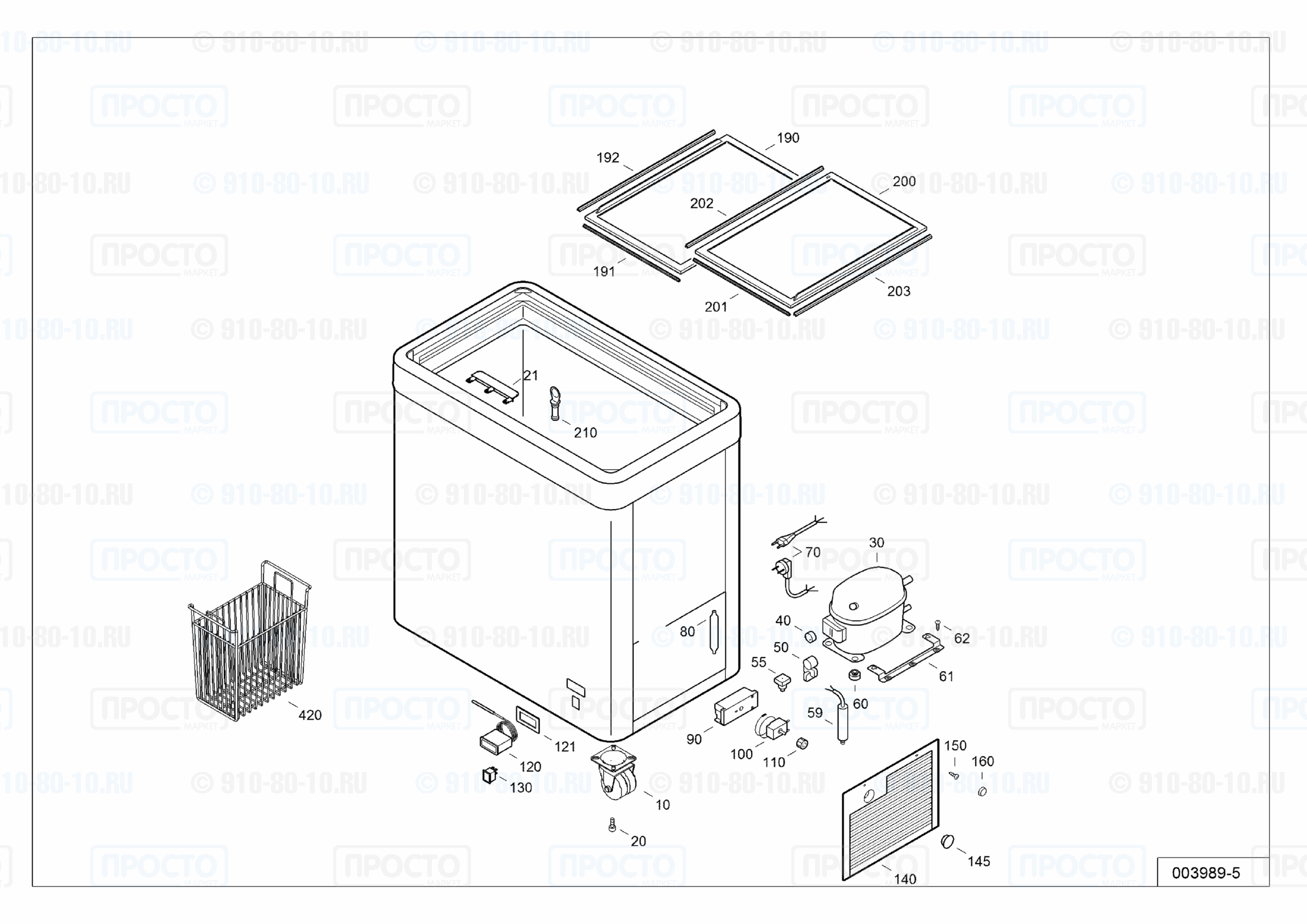 Взрыв-схема запчастей холодильника Liebherr EFE 1102-10G