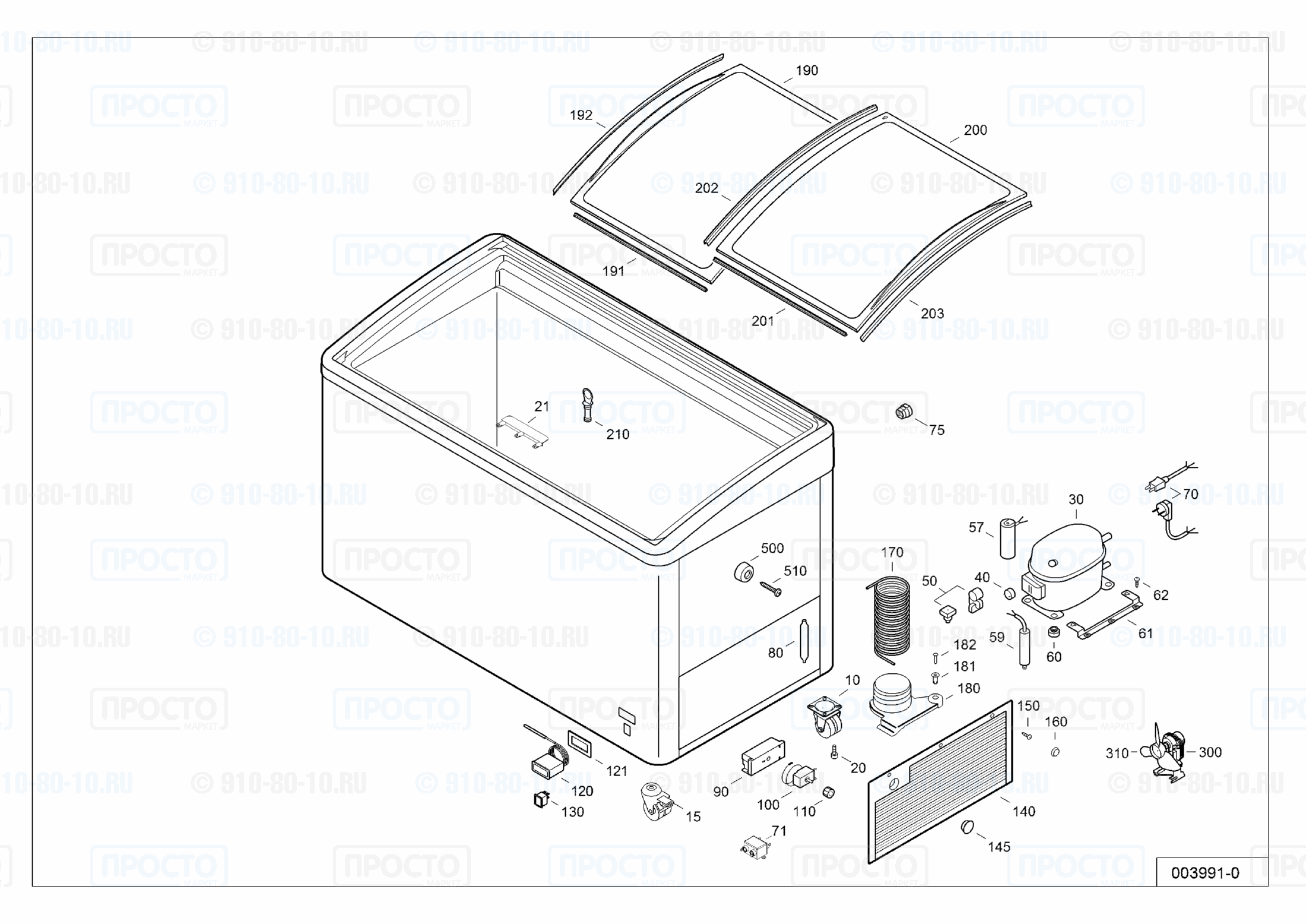 Взрыв-схема запчастей холодильника Liebherr EFI 3403-11A