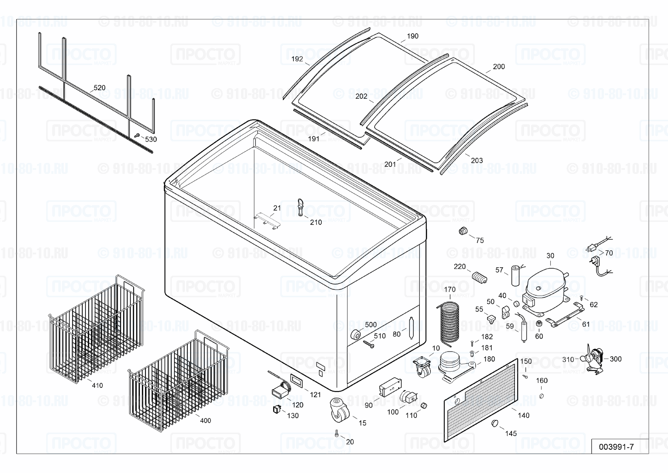 Взрыв-схема запчастей холодильника Liebherr EFI 4103-40E