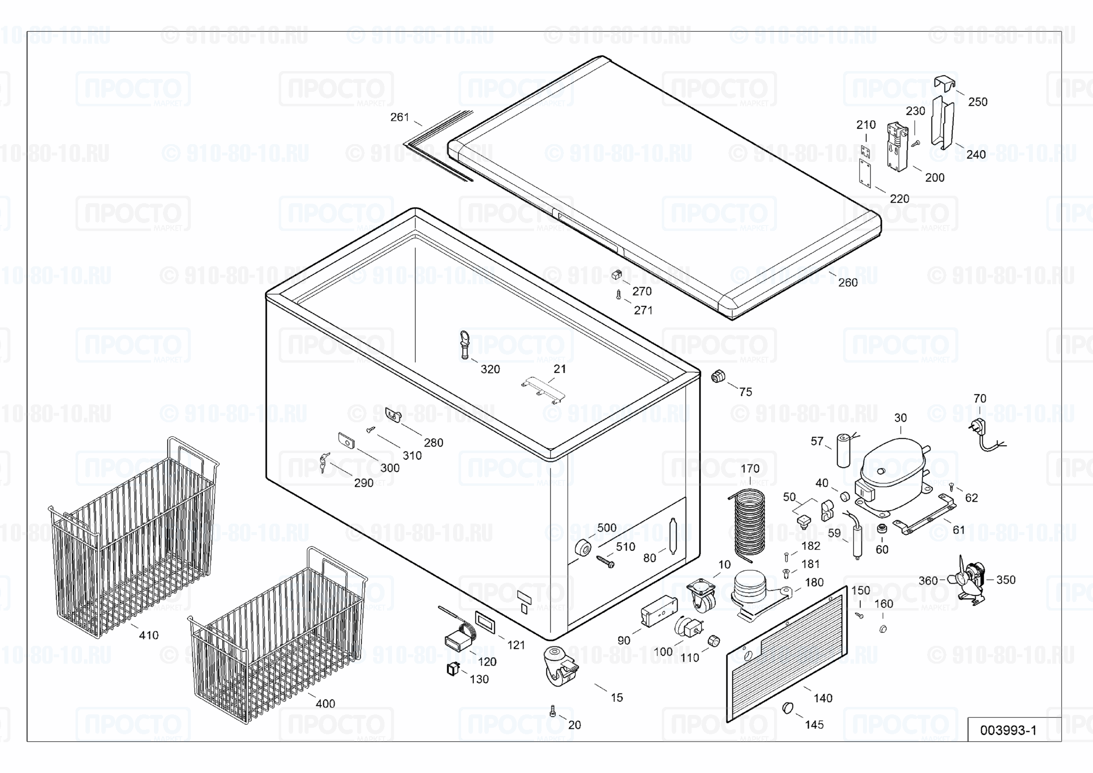 Взрыв-схема запчастей холодильника Liebherr EFL 4205-10A