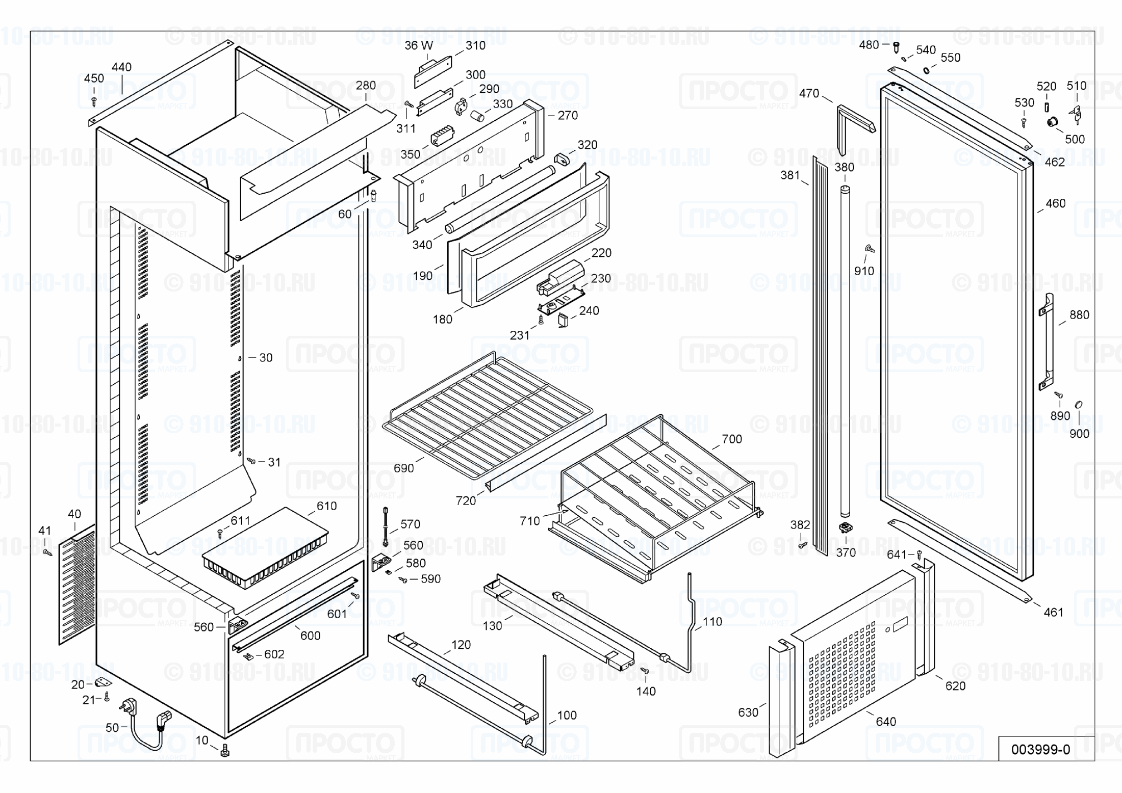 Взрыв-схема запчастей холодильника Liebherr FKDv 3412-52