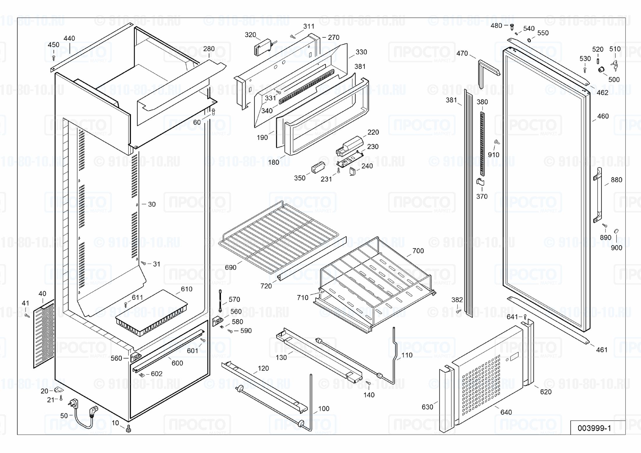 Взрыв-схема запчастей холодильника Liebherr FKDv 3413-54A