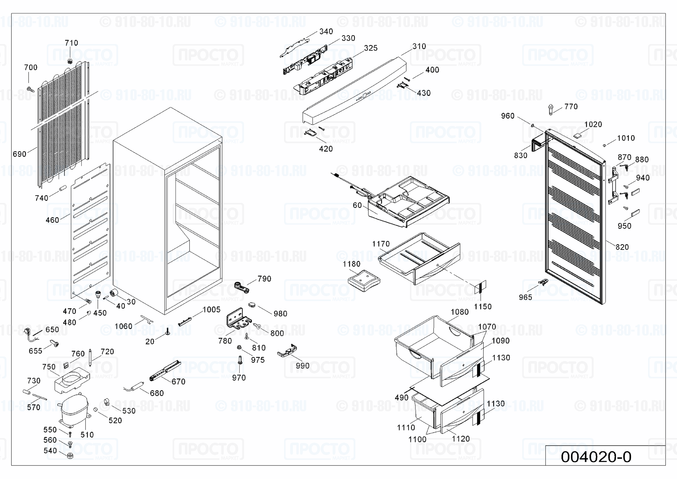 Взрыв-схема запчастей холодильника Liebherr GN 3023-21