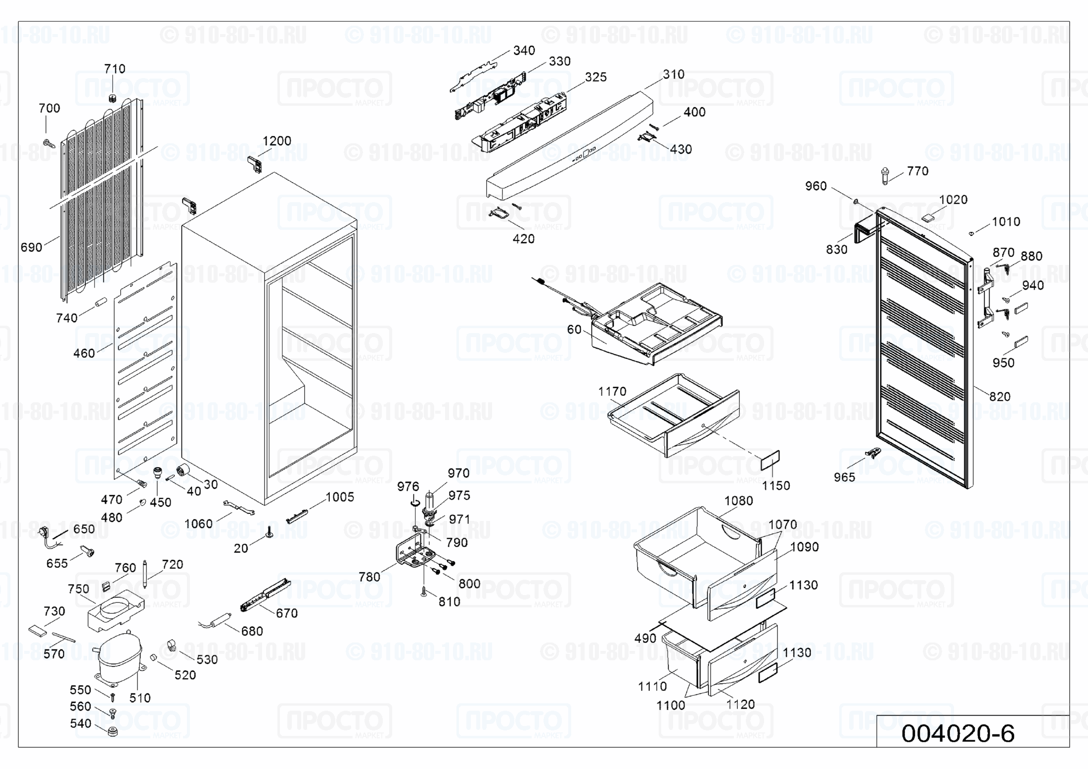 Взрыв-схема запчастей холодильника Liebherr GN 3023-21D