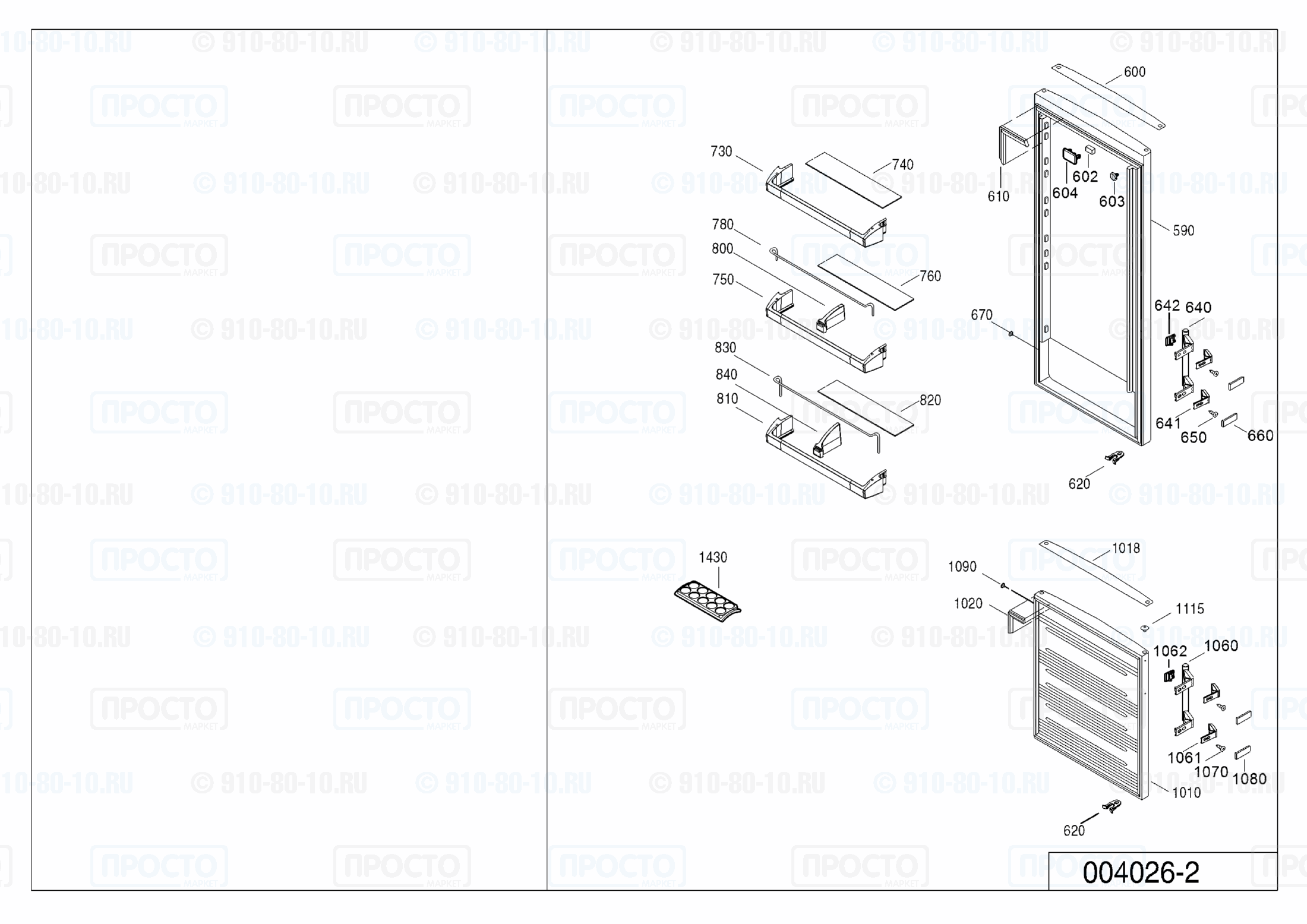 Взрыв-схема холодильника Liebherr CBPesf 4043-20C
