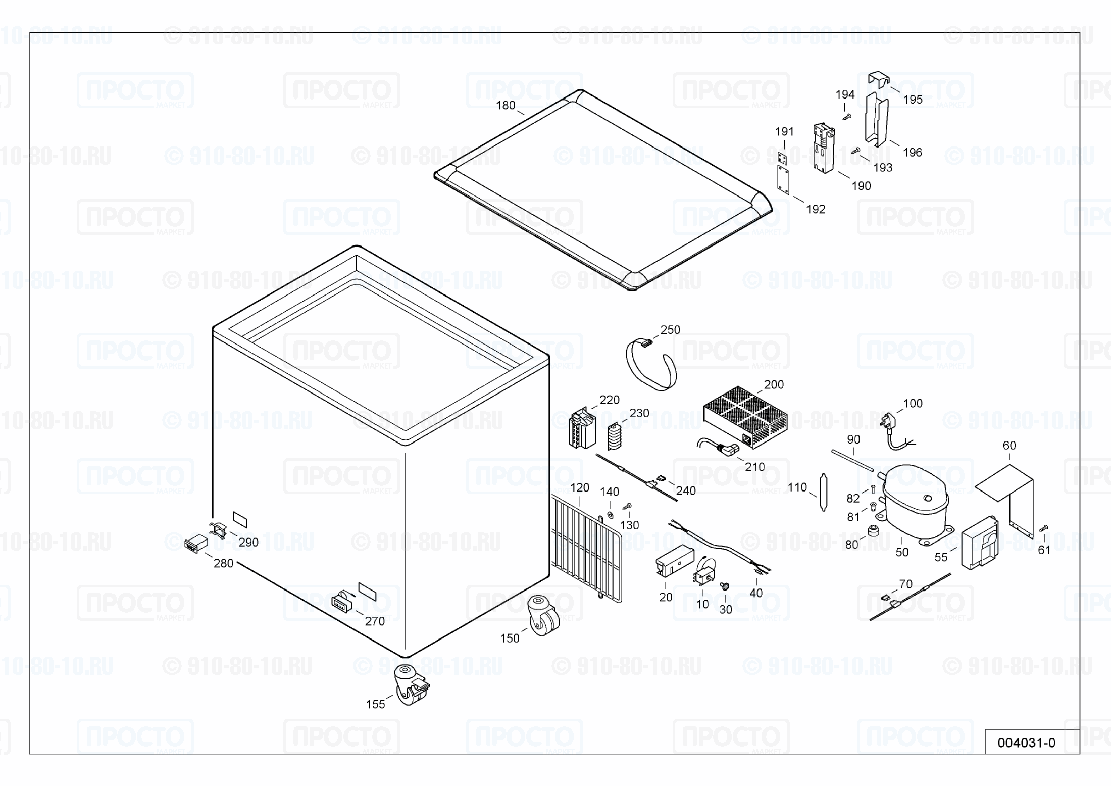 Взрыв-схема запчастей холодильника Liebherr GTE 1004-10