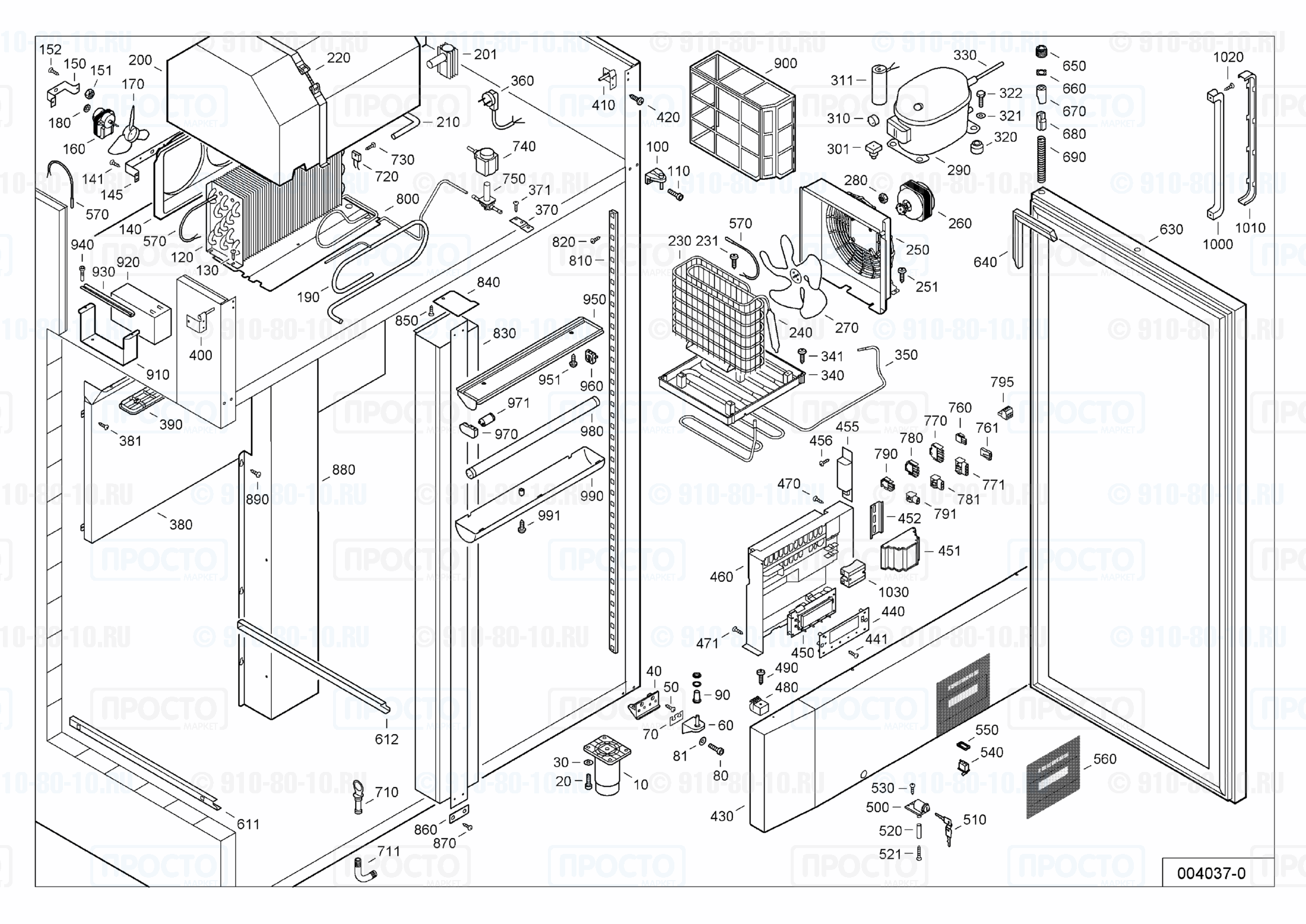 Взрыв-схема запчастей холодильника Liebherr LKPv 1422-15B