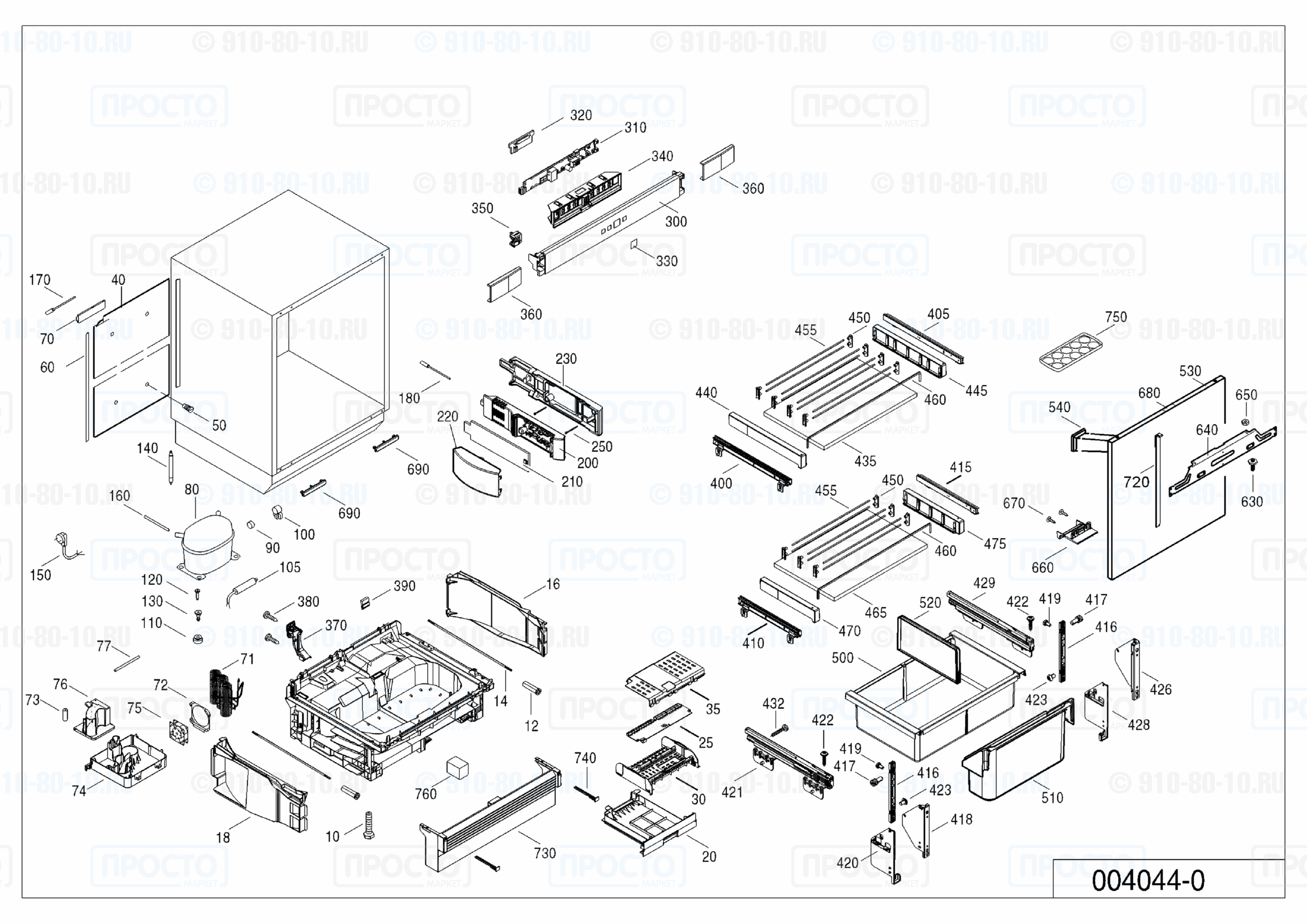 Взрыв-схема запчастей холодильника Liebherr UIK 1550-20