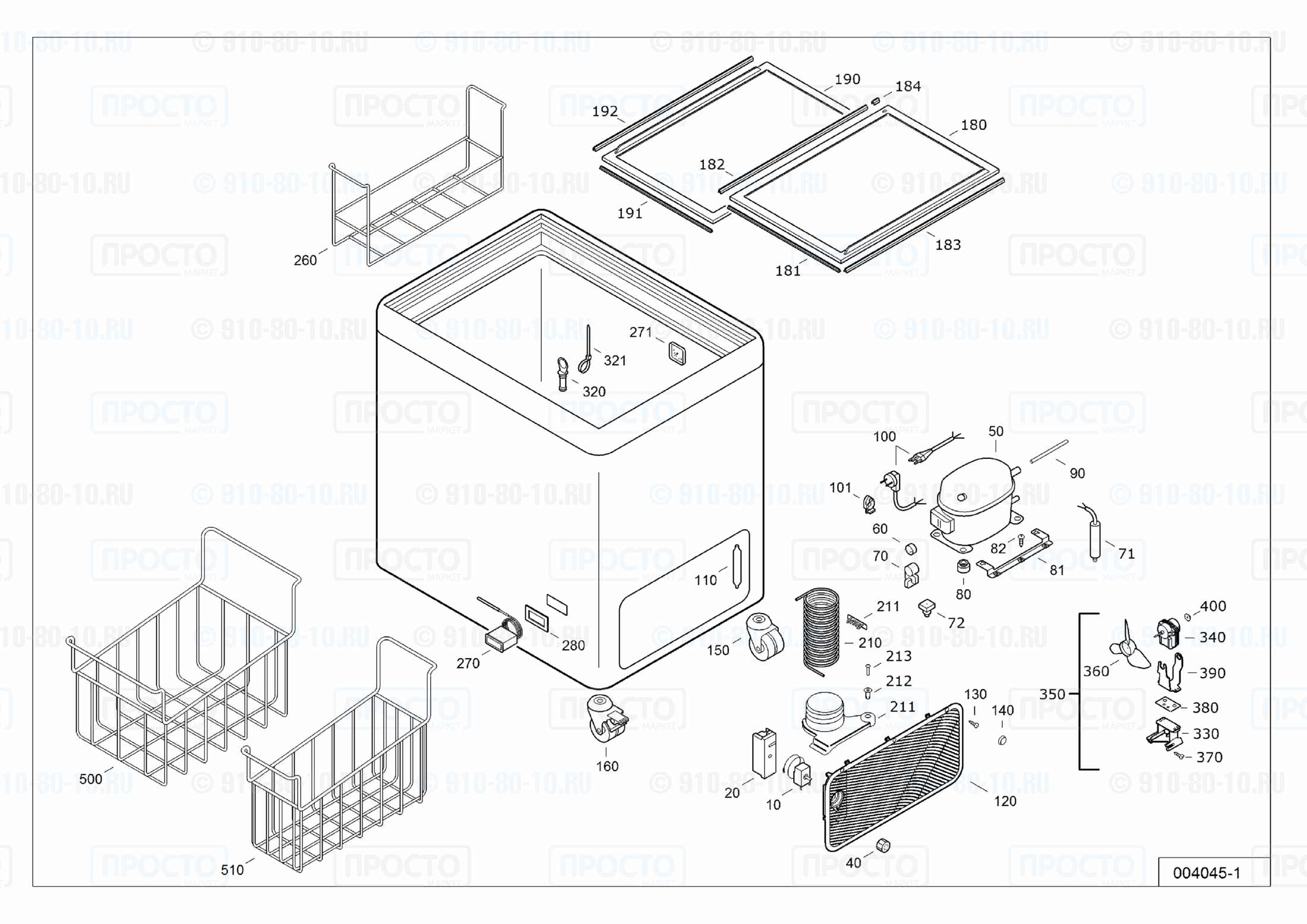 Взрыв-схема запчастей холодильника Liebherr GTE 3000-40C