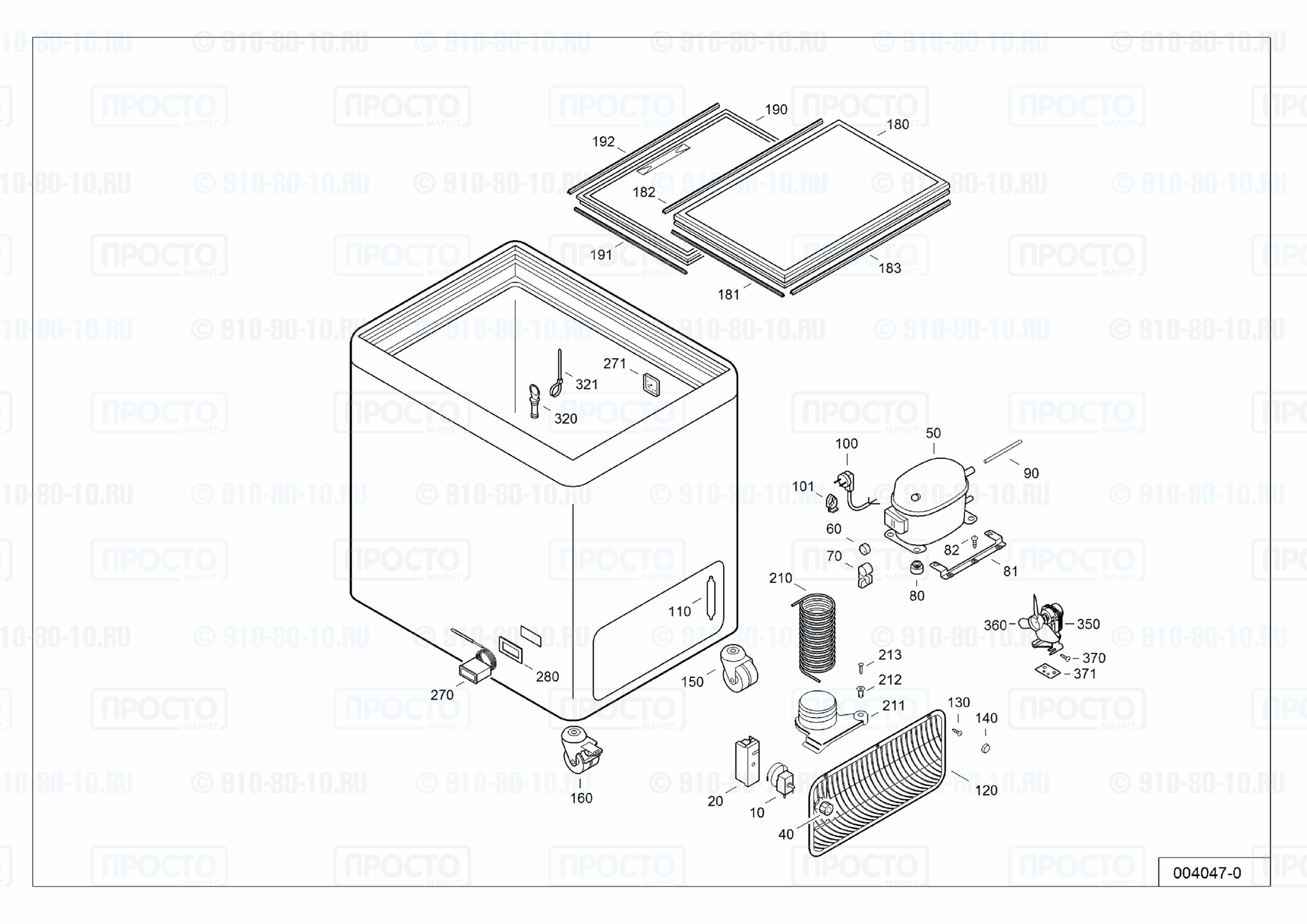 Взрыв-схема запчастей холодильника Liebherr GTE 5000-14C