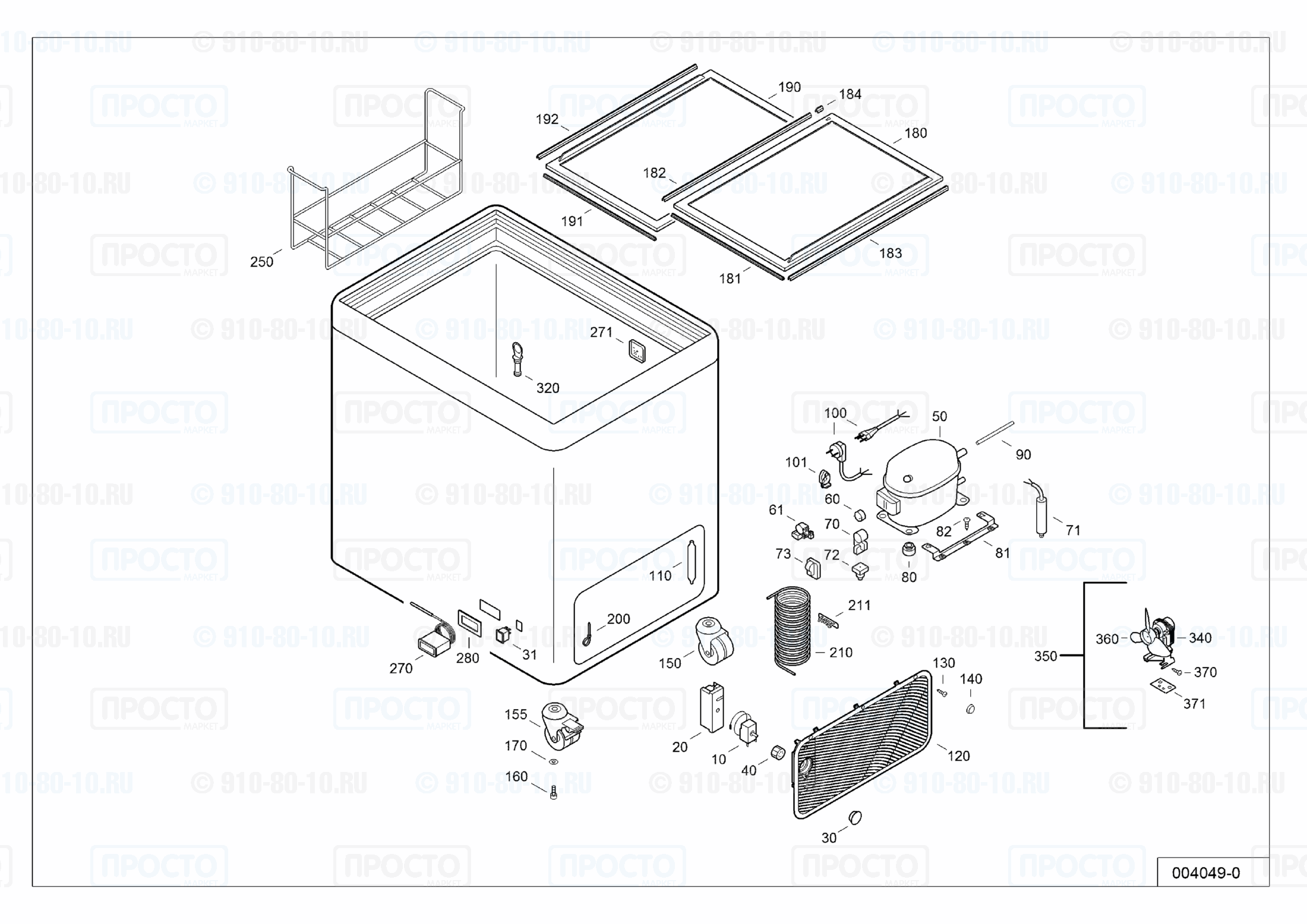 Взрыв-схема запчастей холодильника Liebherr GTE 4302-14E