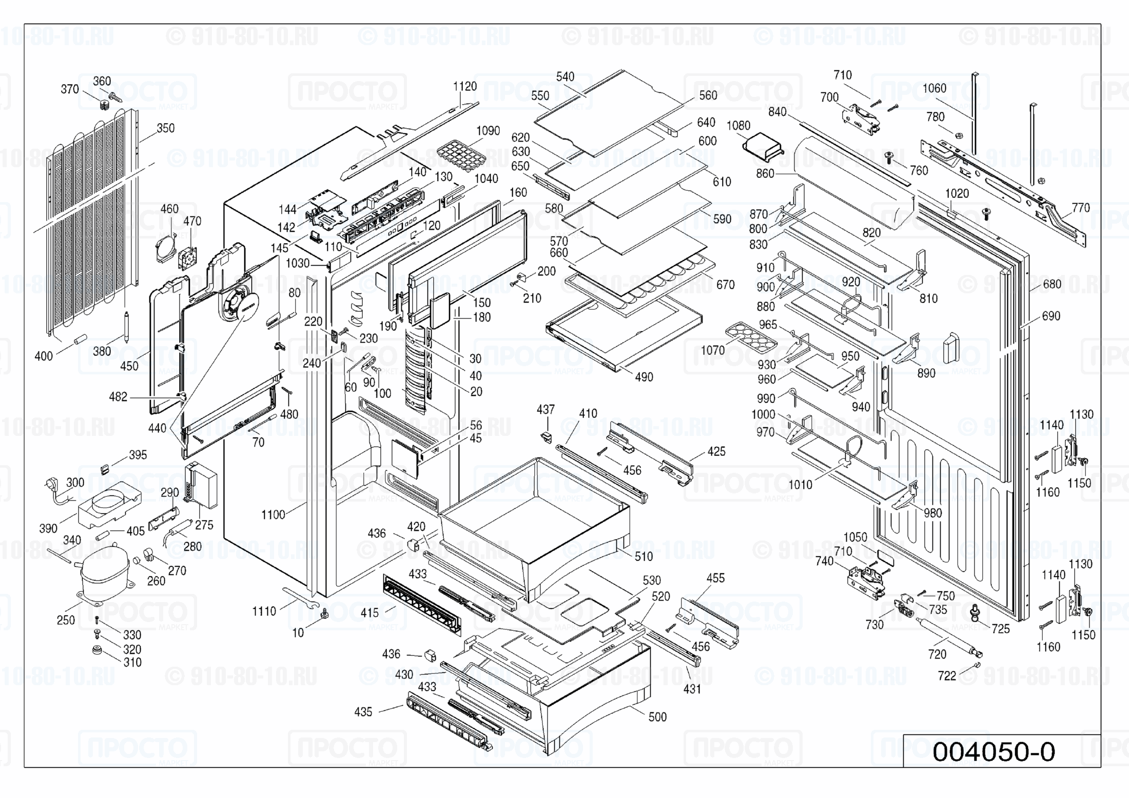 Взрыв-схема запчастей холодильника Liebherr IKB 2664-21