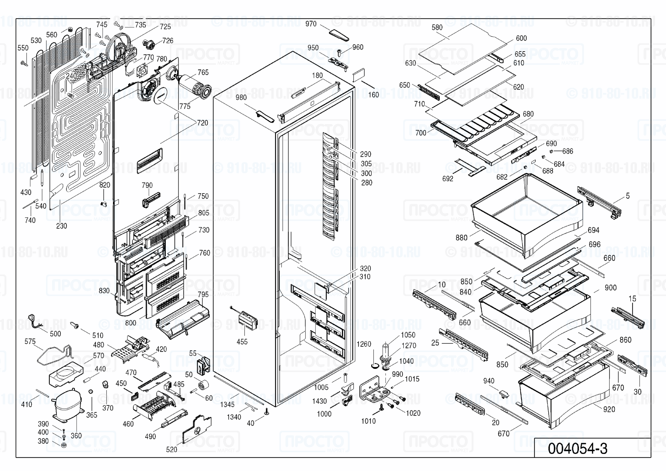 Взрыв-схема запчастей холодильника Liebherr SKBes 4214-20