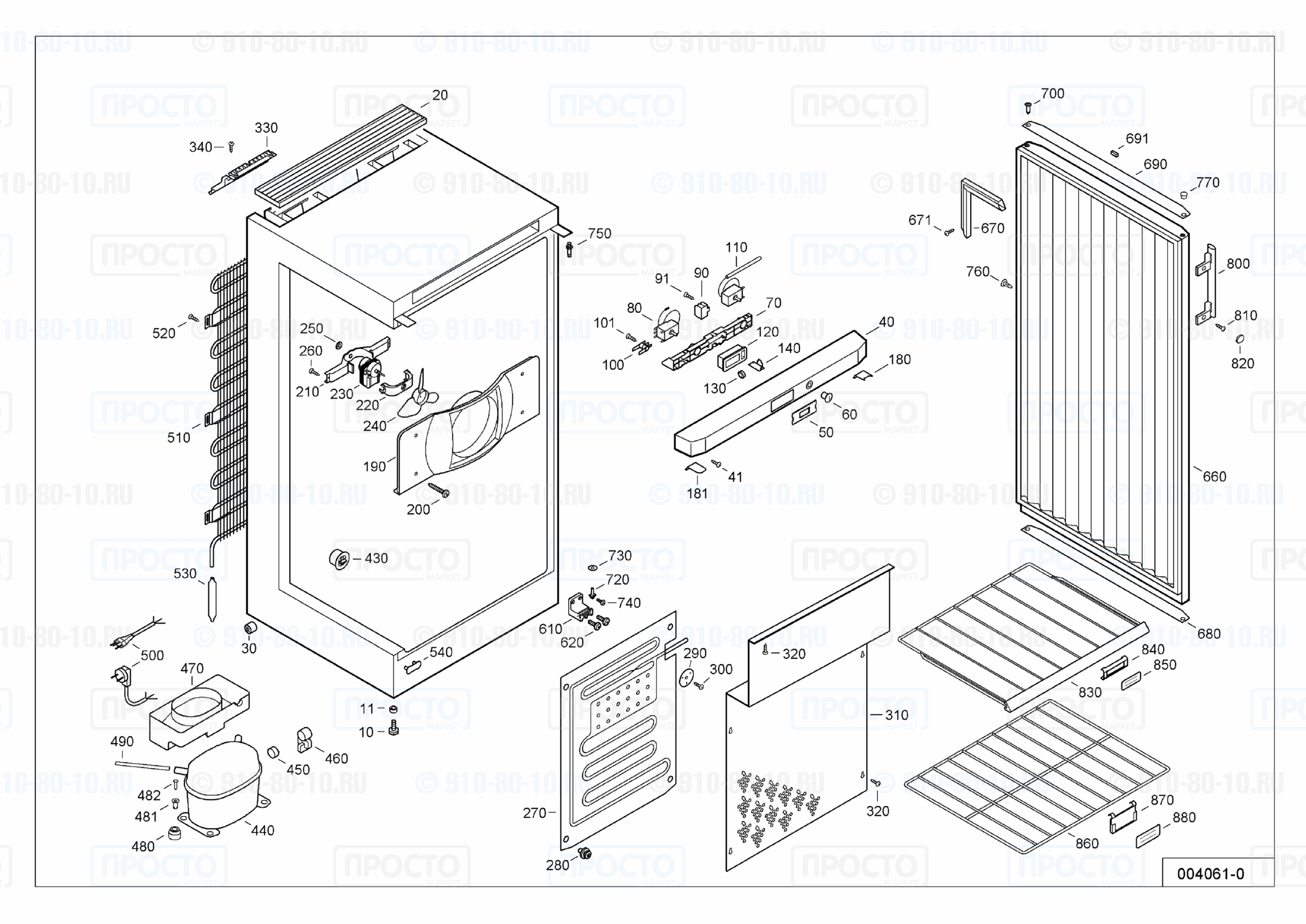 Взрыв-схема запчастей холодильника Liebherr WK 2926-22A