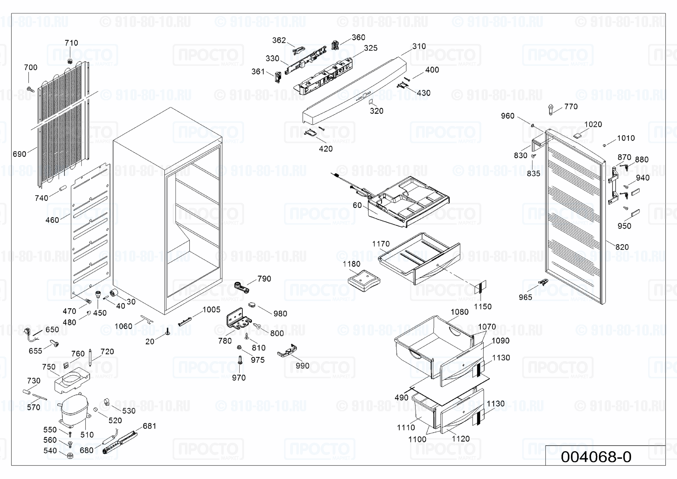Взрыв-схема запчастей холодильника Liebherr GN 2313-21