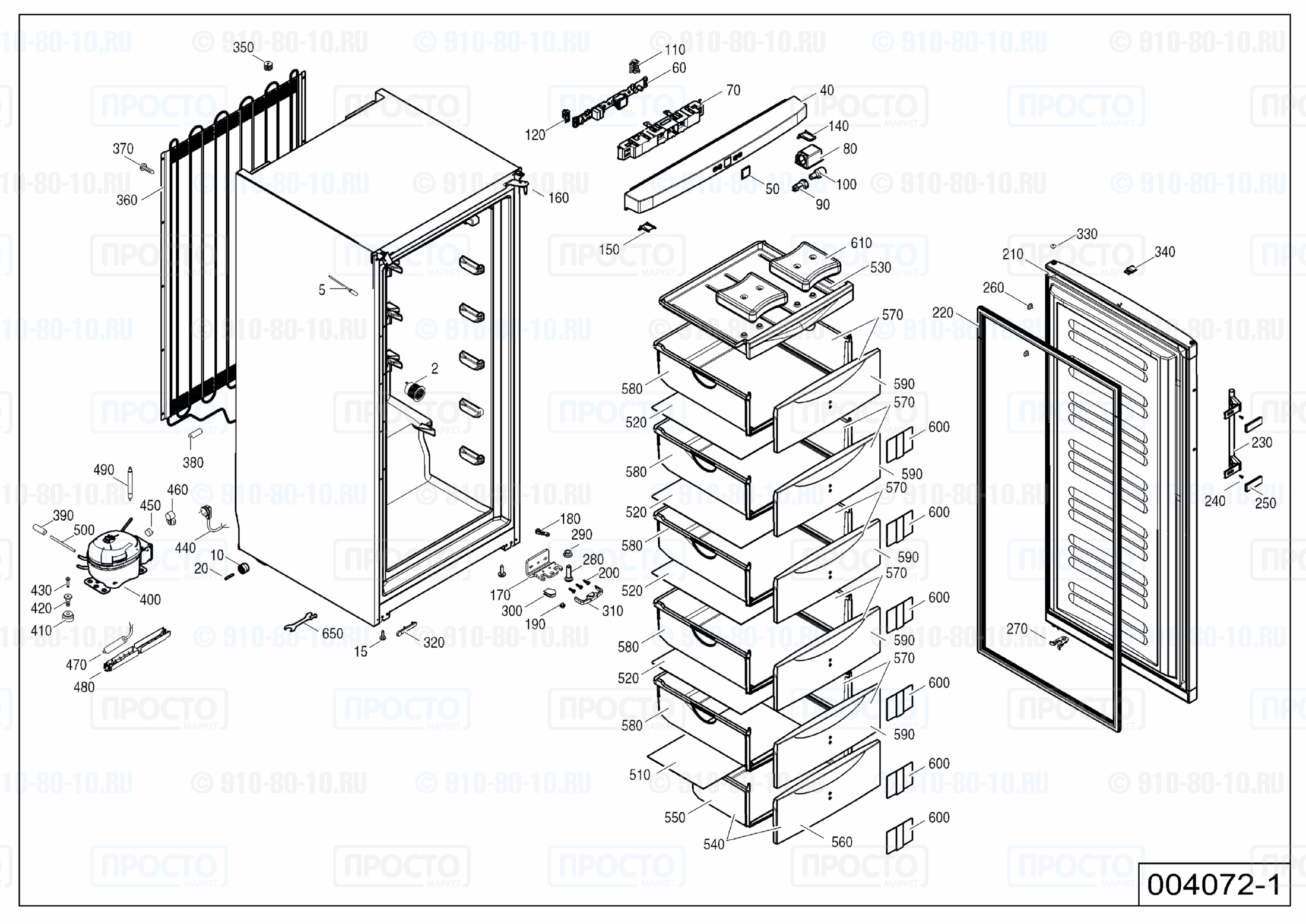 Взрыв-схема запчастей холодильника Liebherr G 4013-20