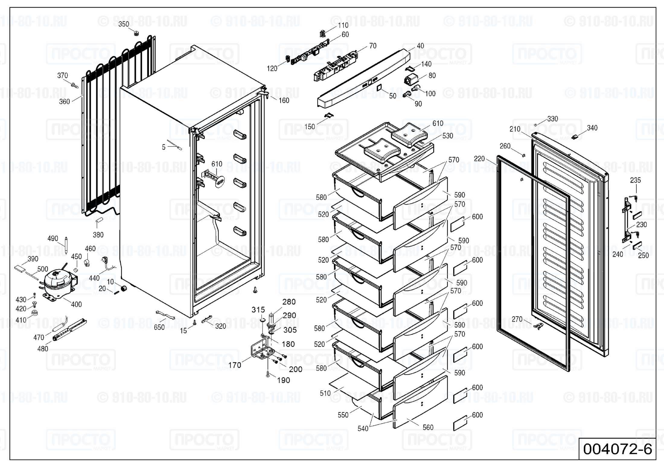 Взрыв-схема запчастей холодильника Liebherr G 3013-20D