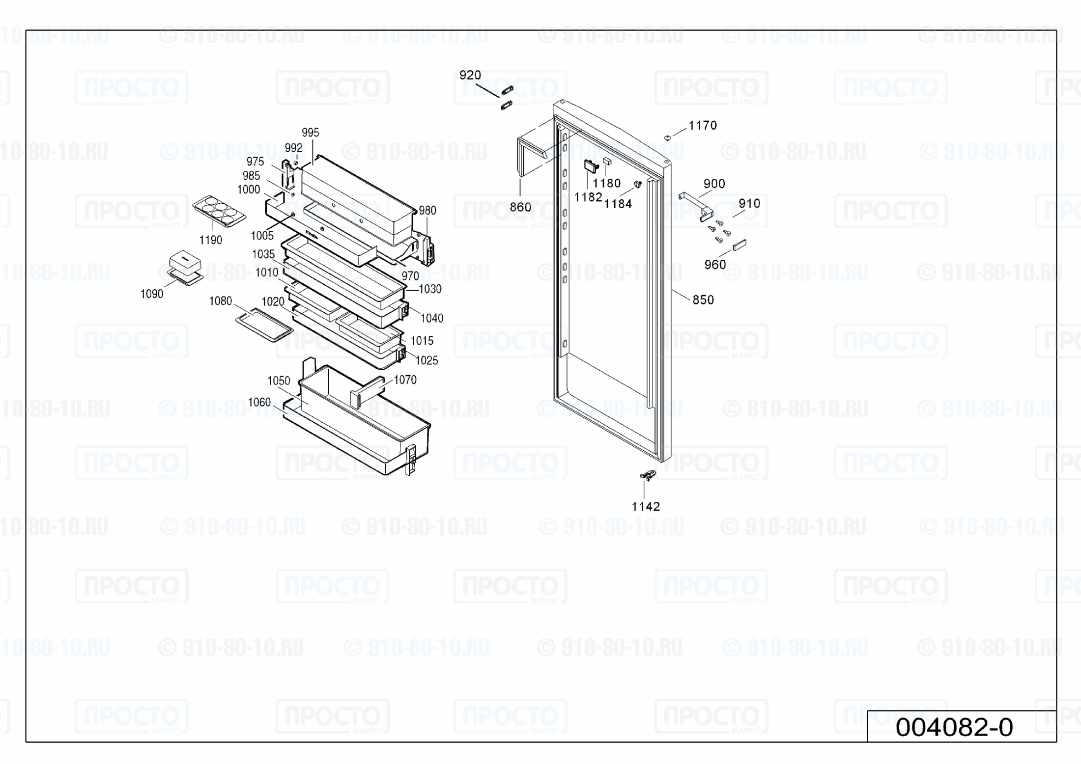 Взрыв-схема холодильника Liebherr SK 4250-20A