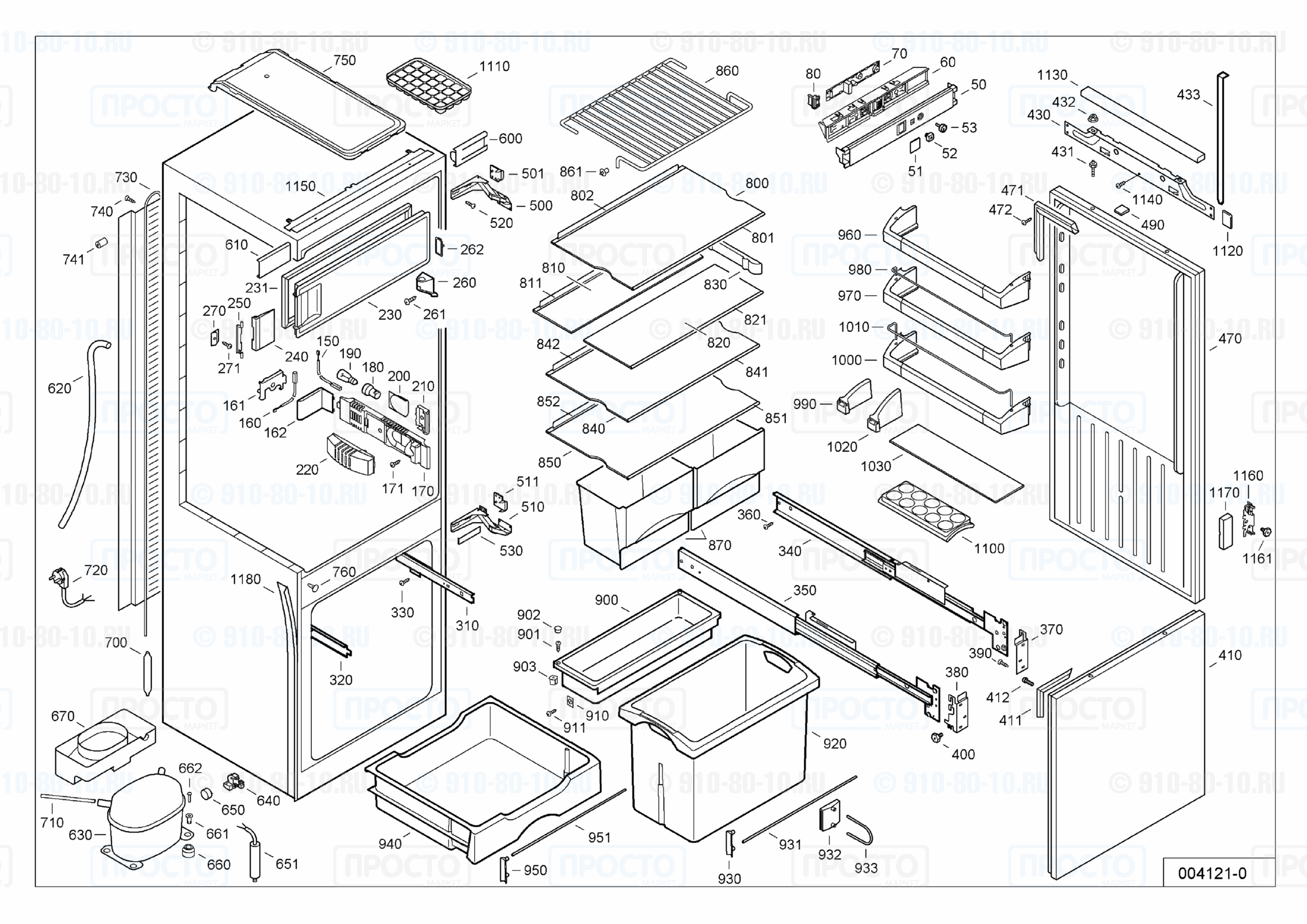 Взрыв-схема запчастей холодильника Liebherr IKV 3214-20B