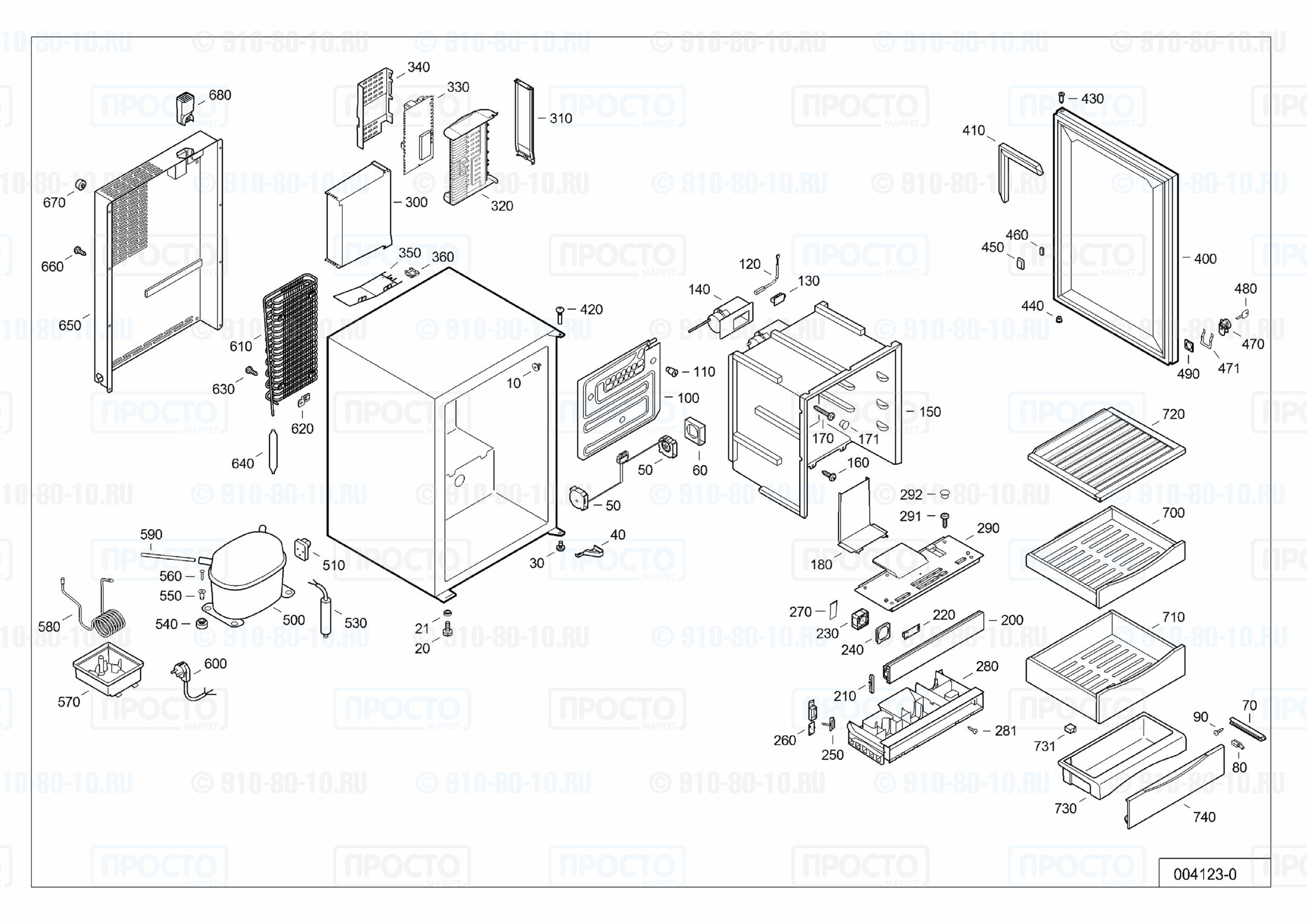 Взрыв-схема запчастей холодильника Liebherr ZKes 453-20B