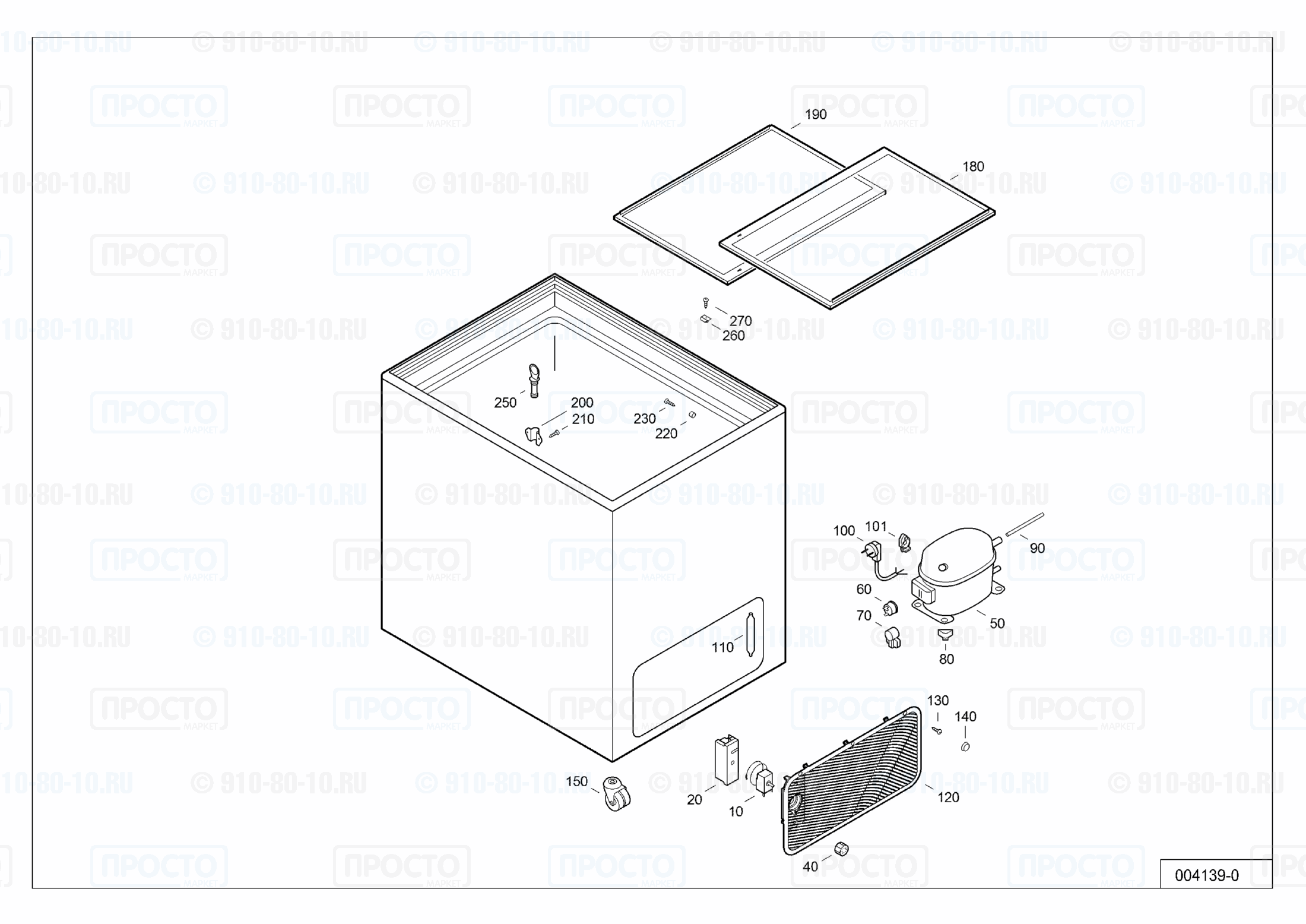 Взрыв-схема запчастей холодильника Liebherr FT 2902-12C
