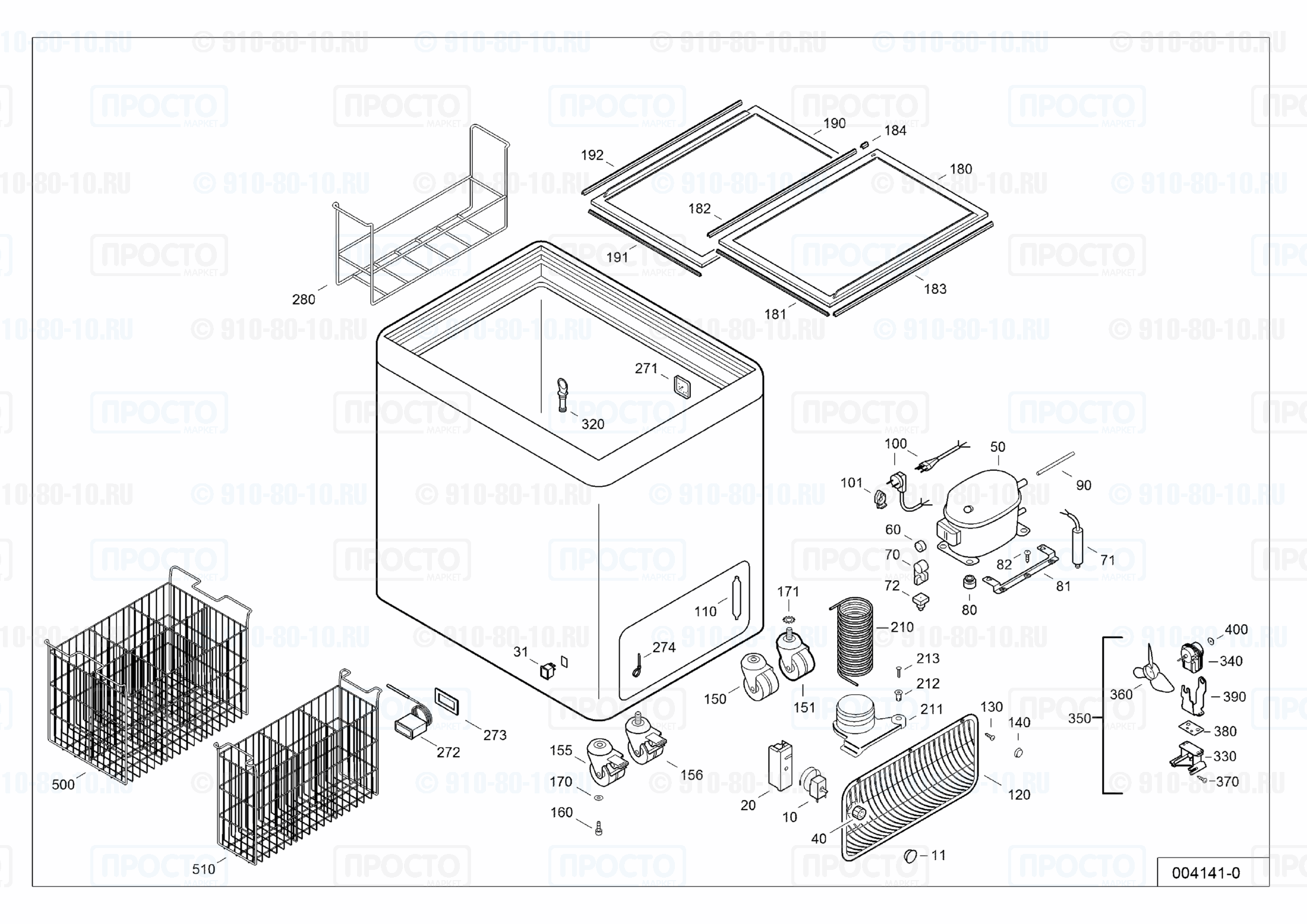 Взрыв-схема запчастей холодильника Liebherr GTE 3702-40