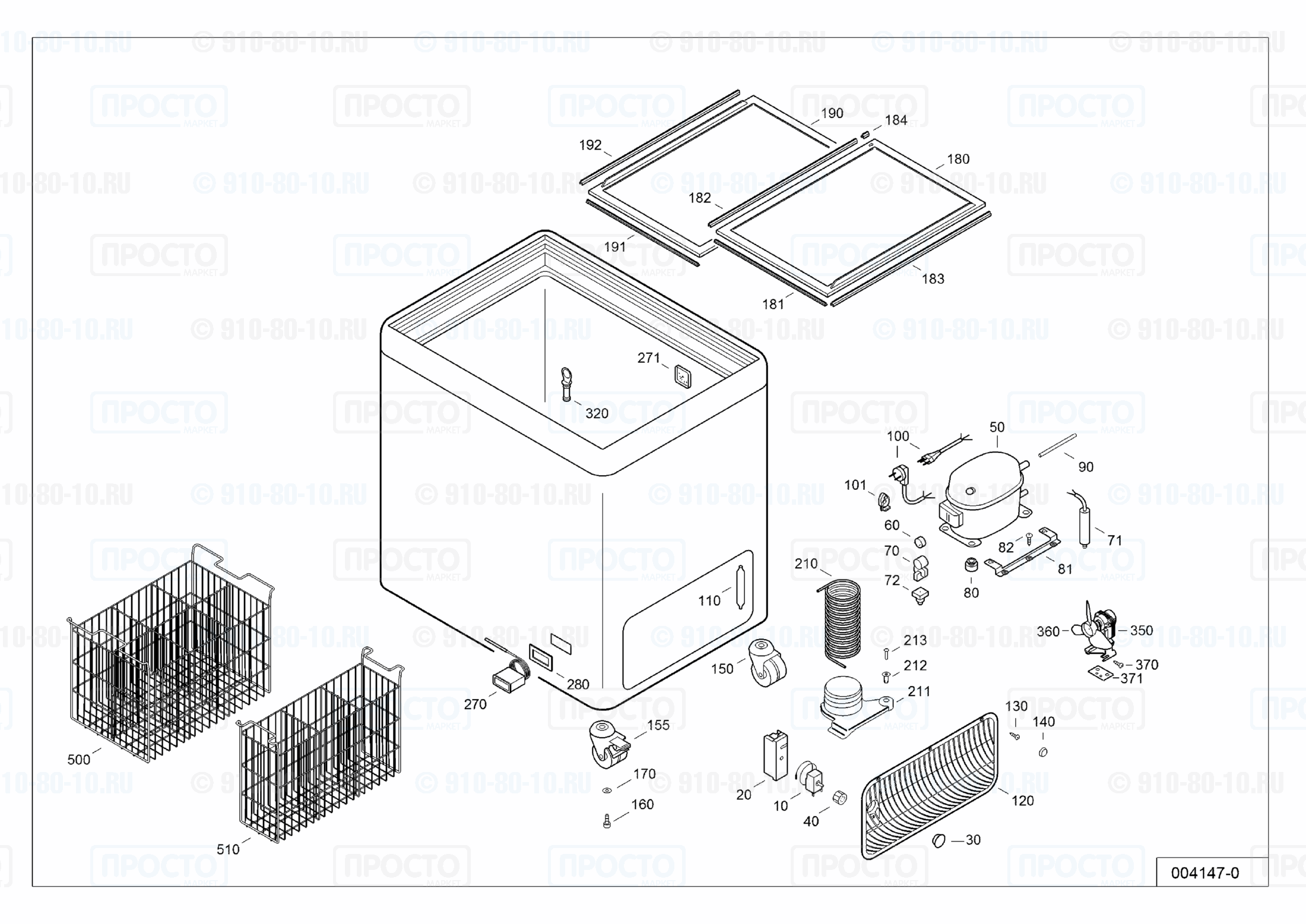 Взрыв-схема запчастей холодильника Liebherr GTE 5002-17G