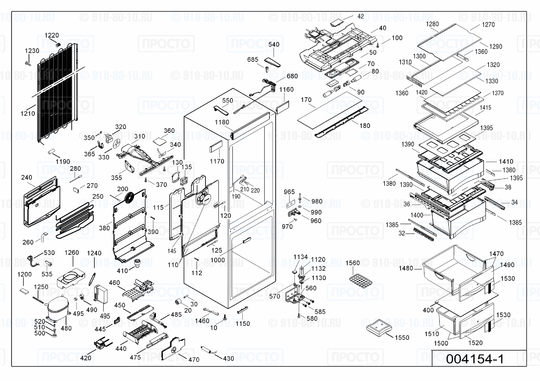 Взрыв-схема запчастей холодильника Liebherr CBN 3956-20M