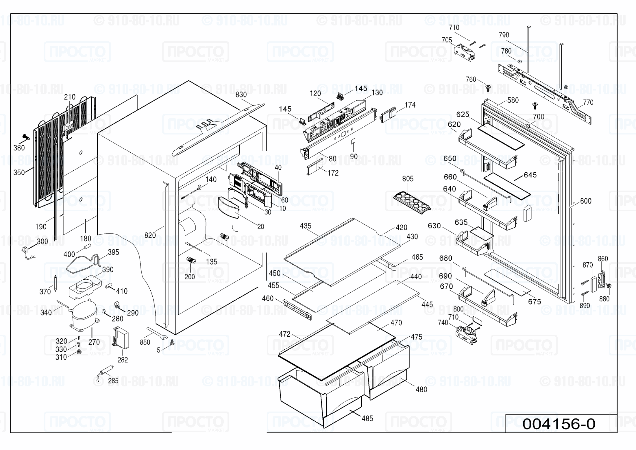 Взрыв-схема запчастей холодильника Liebherr IKP 2420-20