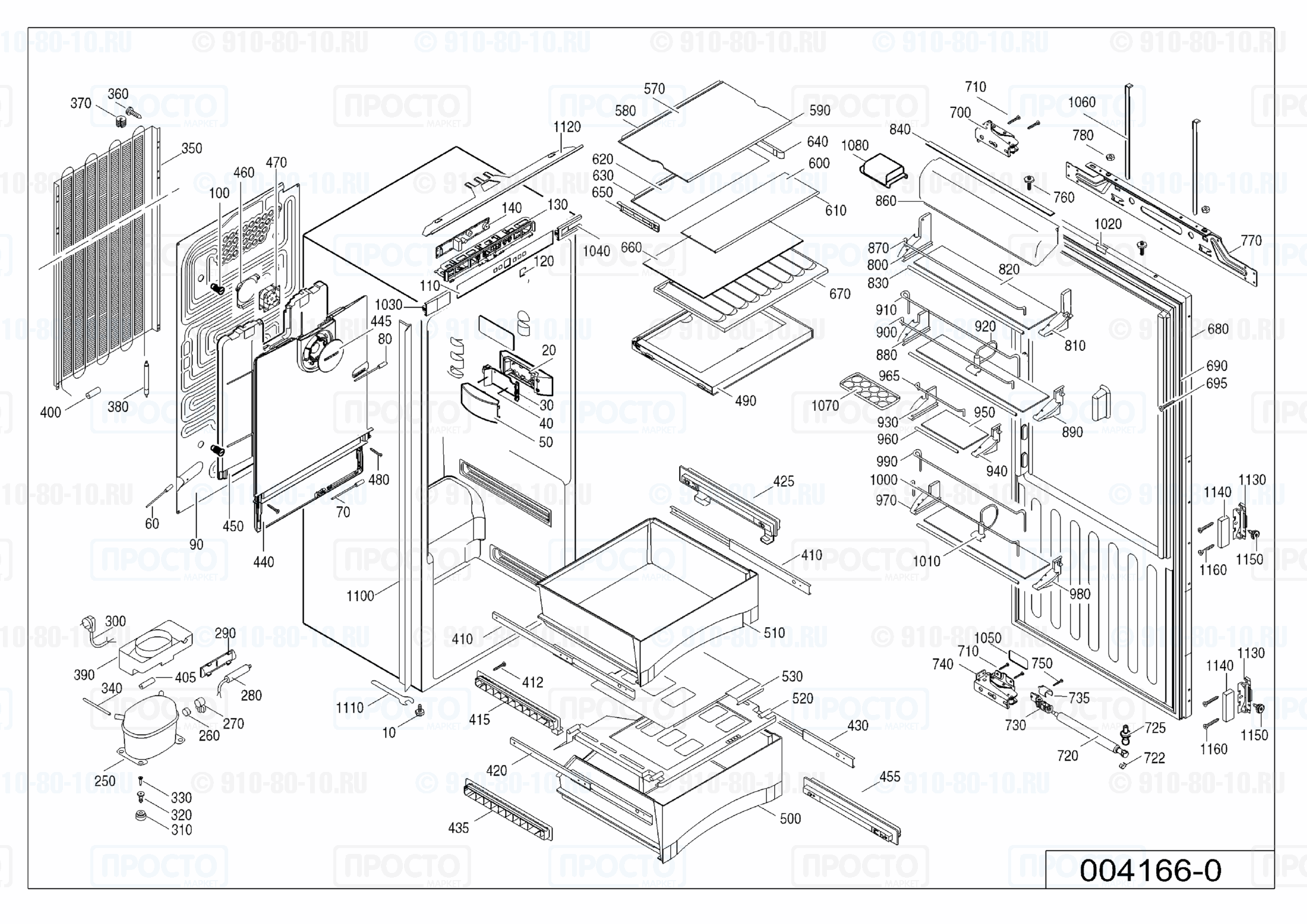 Взрыв-схема запчастей холодильника Liebherr IKB 2810-20J