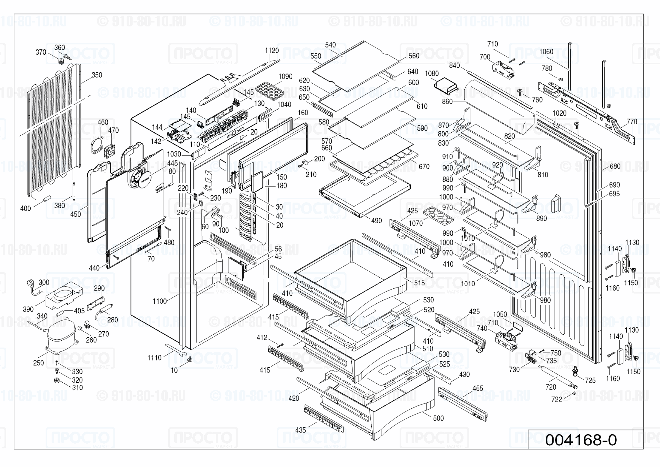 Взрыв-схема запчастей холодильника Liebherr IKB 3454-20G