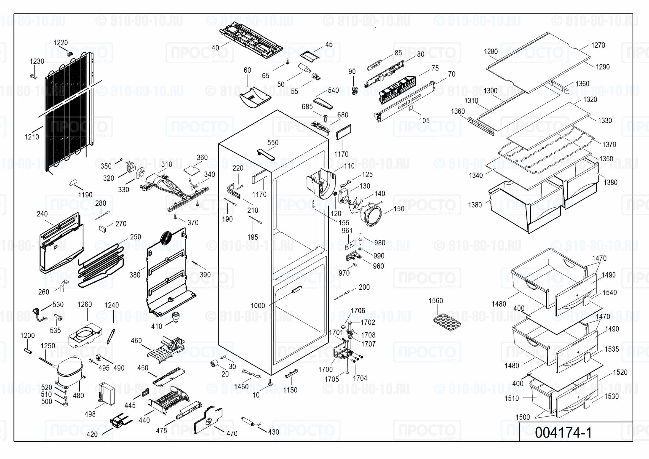 Взрыв-схема запчастей холодильника Liebherr CNPsl 3503-20D