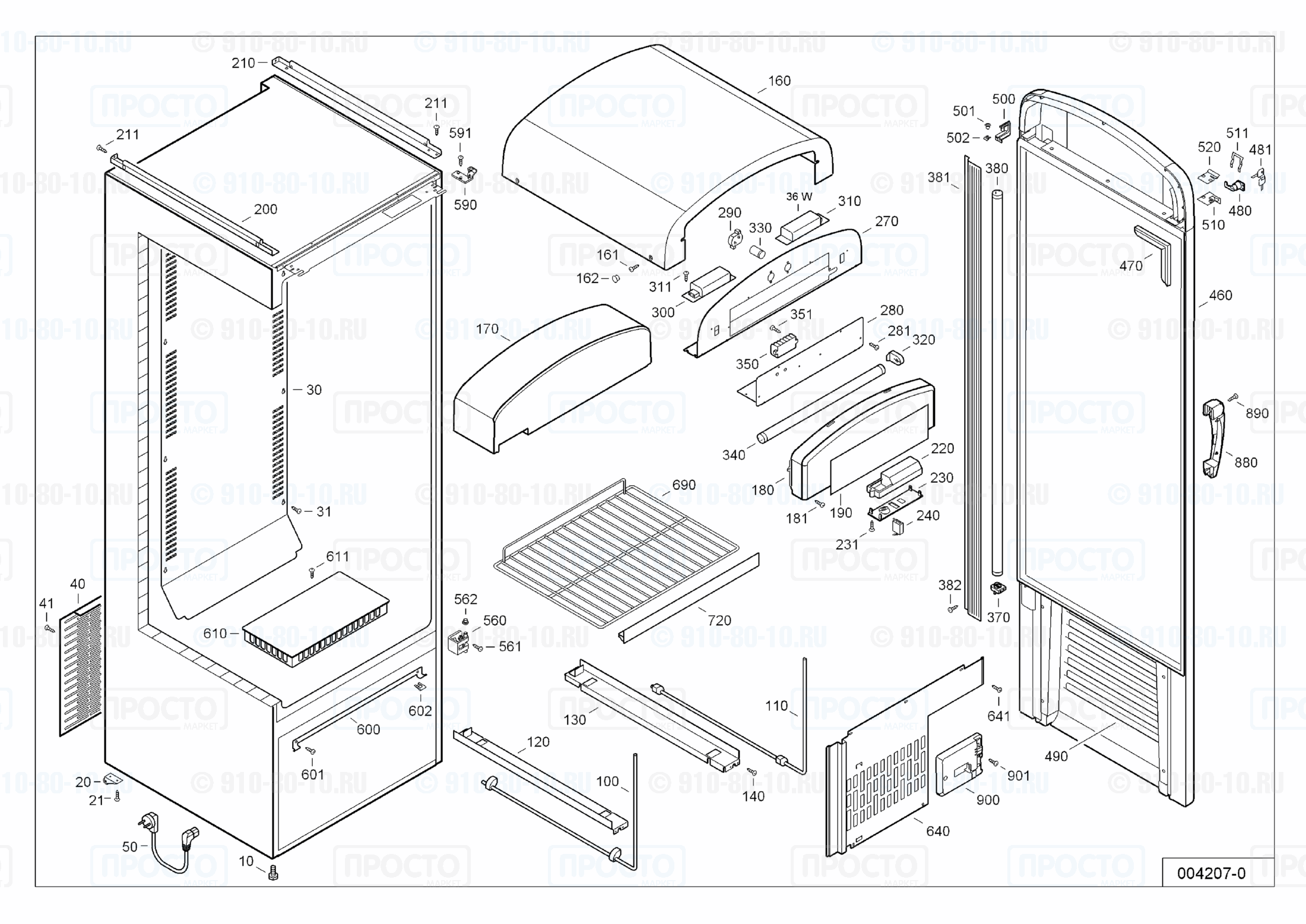 Взрыв-схема запчастей холодильника Liebherr RC 3412-53
