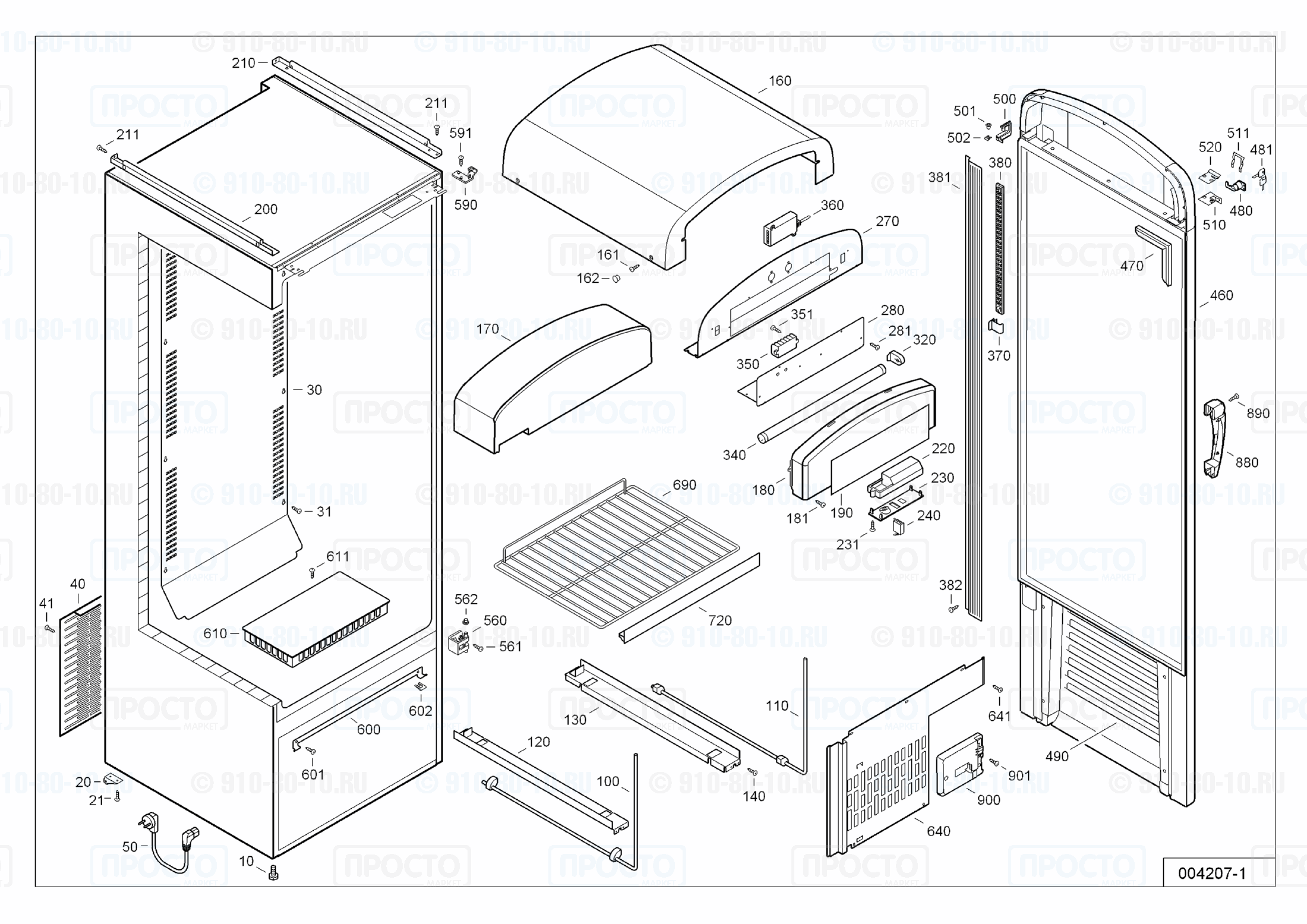 Взрыв-схема запчастей холодильника Liebherr RC 3413-54