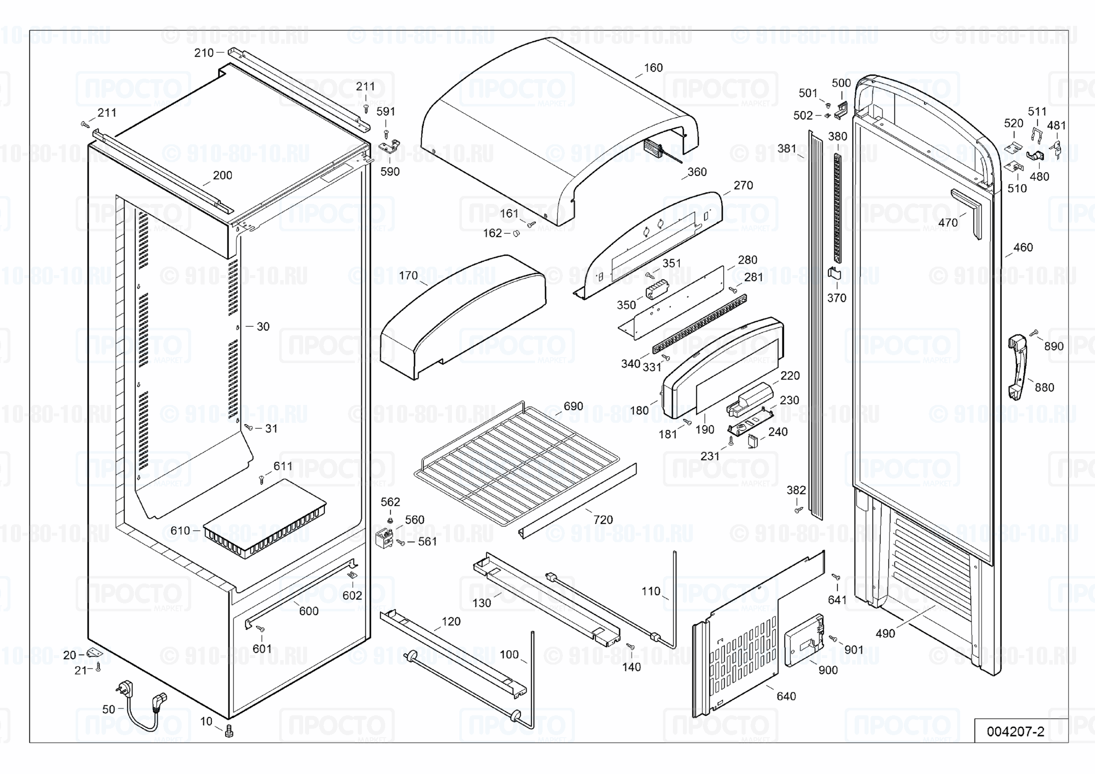Взрыв-схема запчастей холодильника Liebherr RC 3413-54B