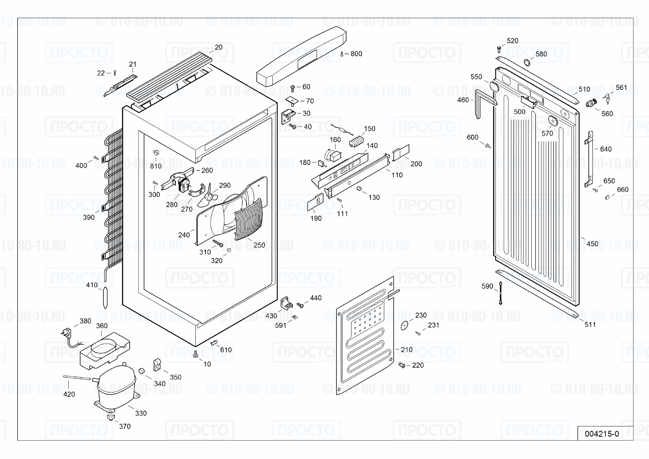 Взрыв-схема запчастей холодильника Liebherr FKvsl 2610-20F
