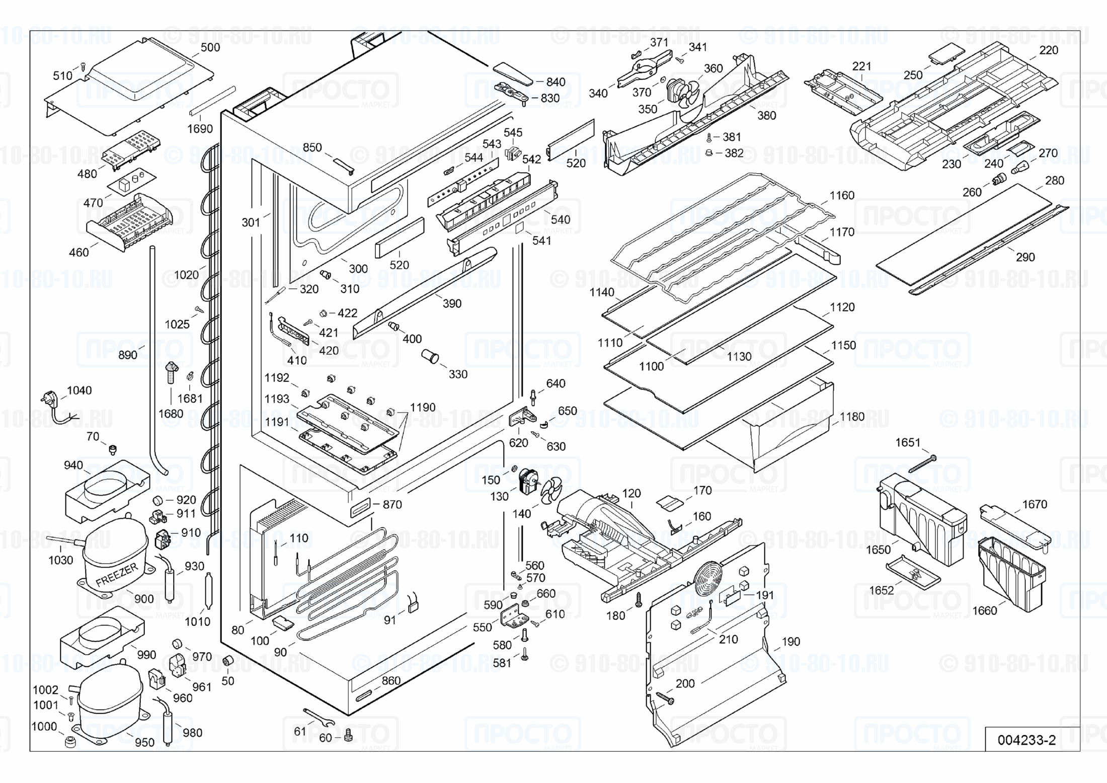 Взрыв-схема запчастей холодильника Liebherr CNesf 5123-20A